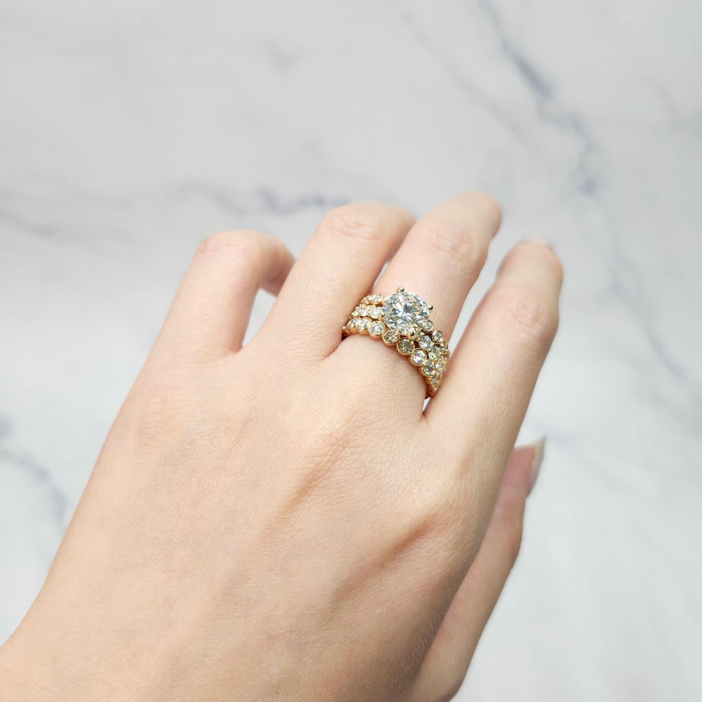 Lab Grown Diamond Ring/Lab Grown Center 2ct Round Diamond Engagement Ring/Classic Round Cut Bridal Ring/ Propose Ring/Anniversary gift