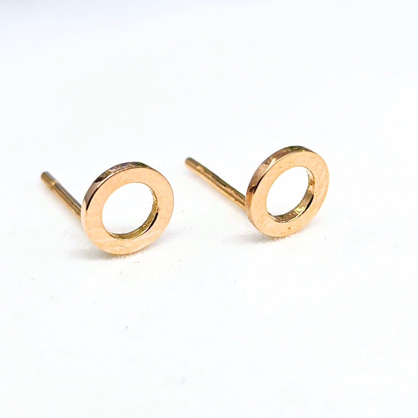 Gold Open Circle Earrings/14K,18K gold Stud Single or Pair Earring/ Gifts for her/ Anniversary gift