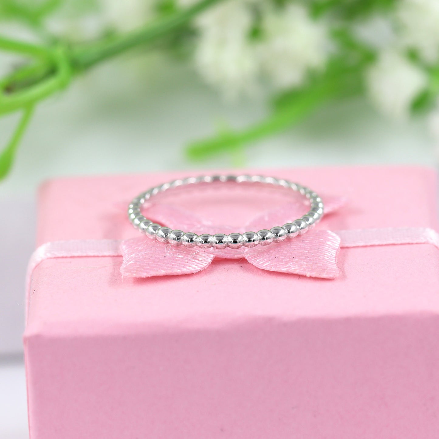 14K Gold 1.5mm Bead Ring: Handmade Stacking Perfect Matching Band for Engagement Band - Anniversary Gift