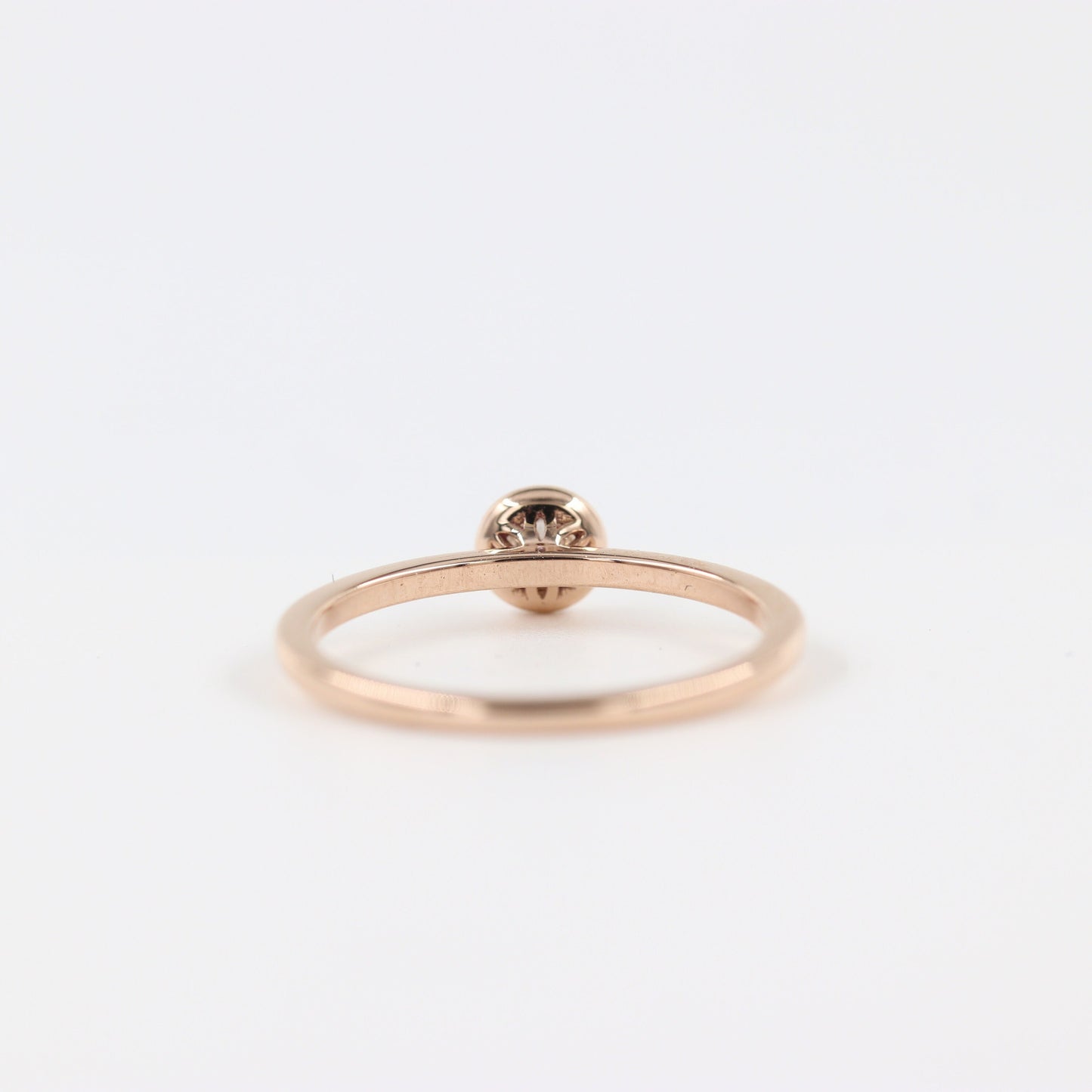 14K Gold Natural Diamond Bezel Ring: Simple Handmade Engagement Ring