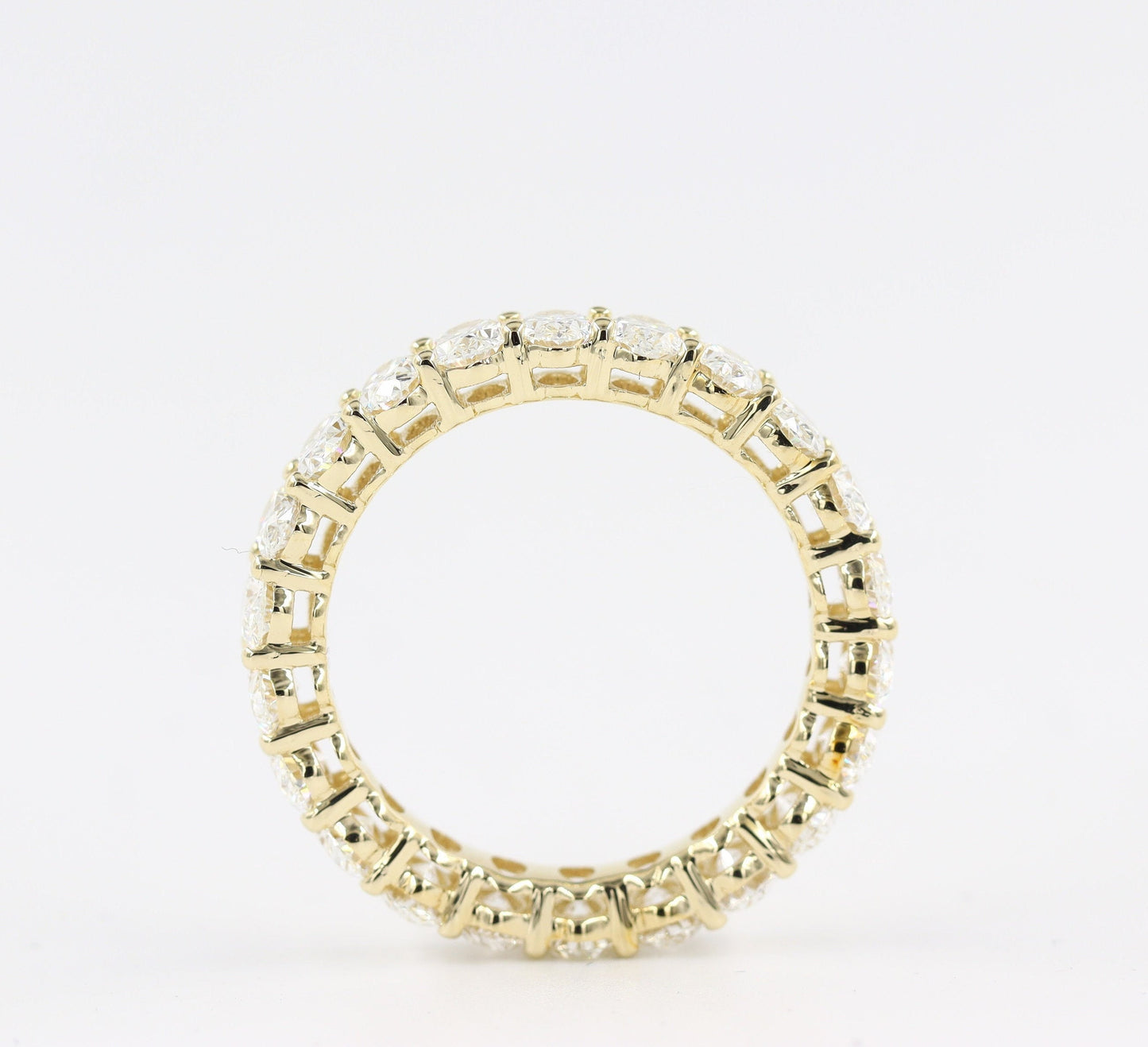 Handmade 14K Gold Oval Diamond Eternity Wedding Band- Anniversary gift