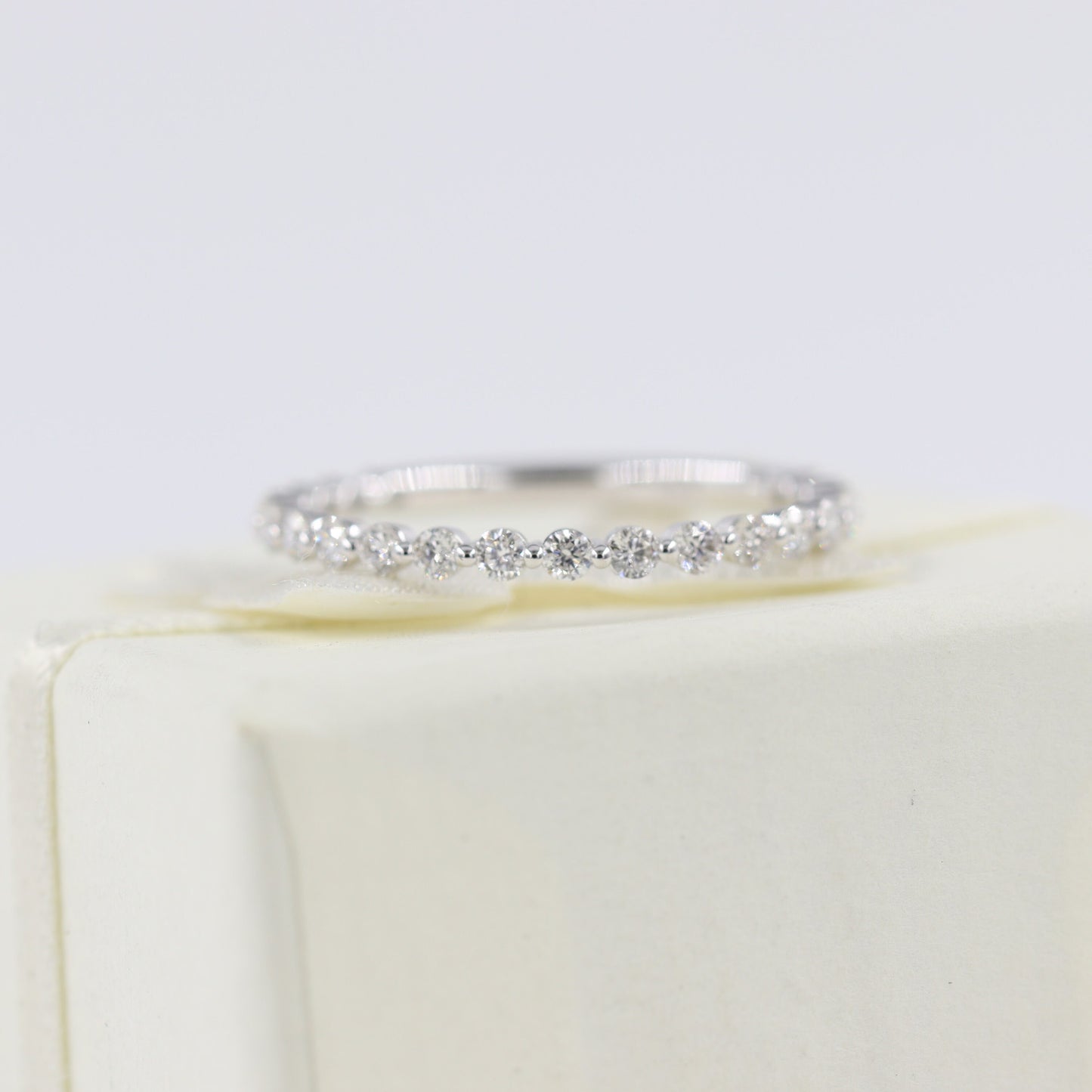 14K Gold Natural Diamond Eternity Band: Stackable Wedding Ring, 0.45ct- Anniversary Gift