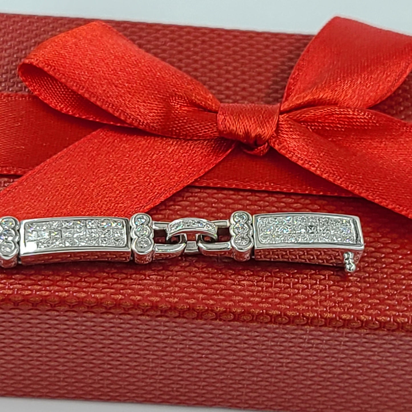 5ct Invisible Set Diamond Bracelet: Handmade 14K Gold Eternity Bracelet