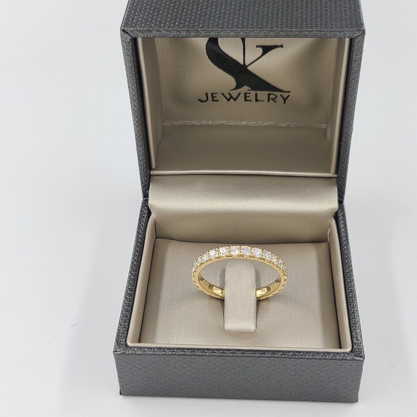 Handmade 14K Gold Full Eternity Natural Diamond Wedding Band (3.1mm)- Anniversary gift