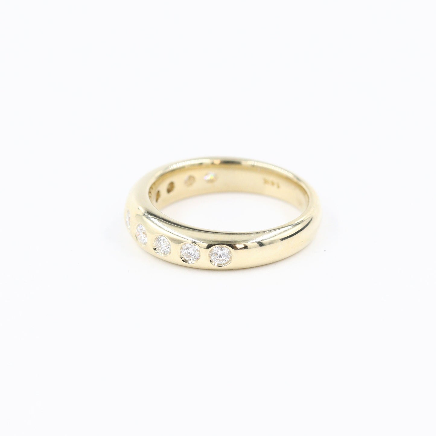 14k Gold Natural Diamond Stack Ring: 0.45ctw Wedding Band- Anniversary Gift