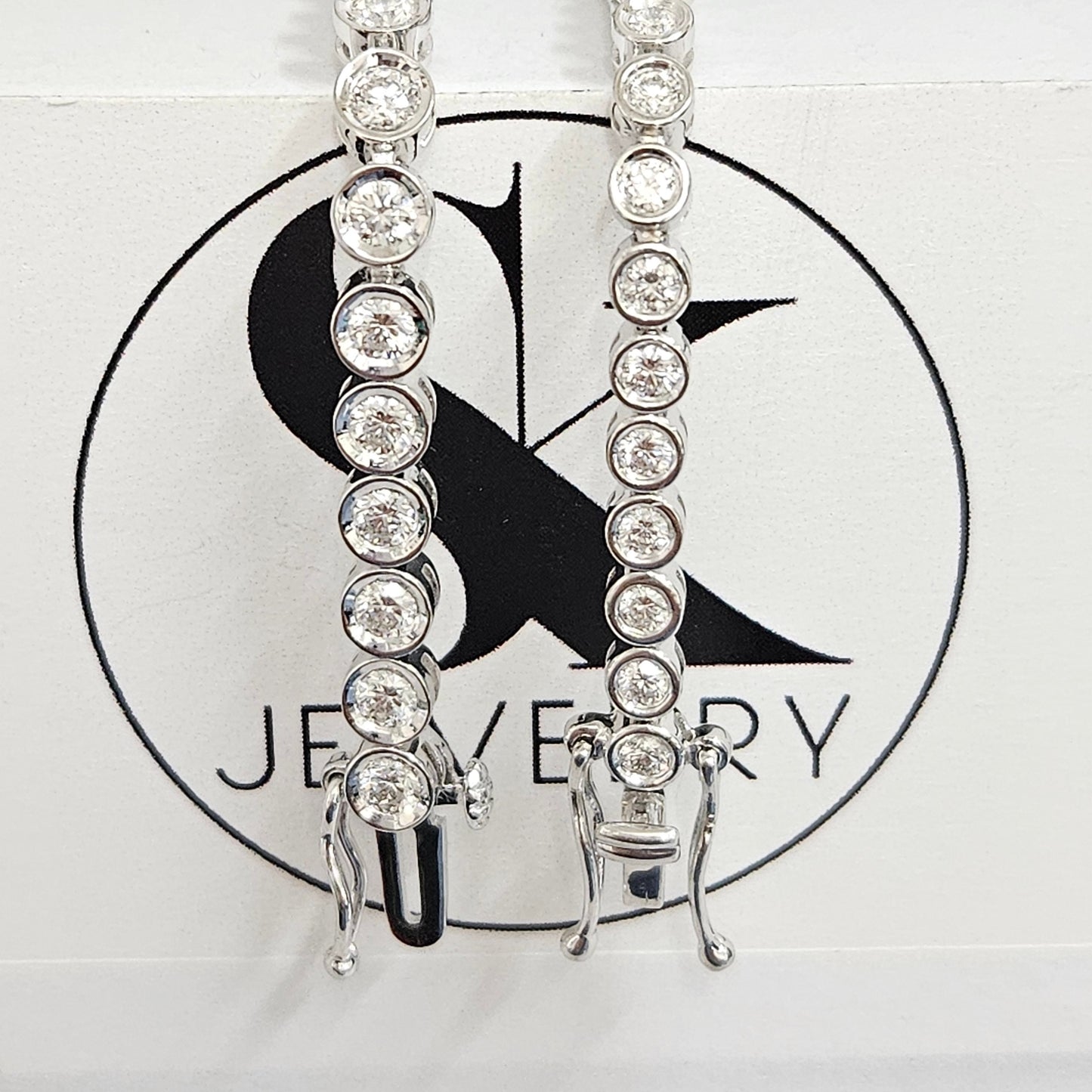 Round Natural Diamond Tennis Bracelet/2.6ct Diamond Bezel Tennis Bracelet/Diamond Tennis Bracelet/Anniversary Bracelet/Anniversary gift
