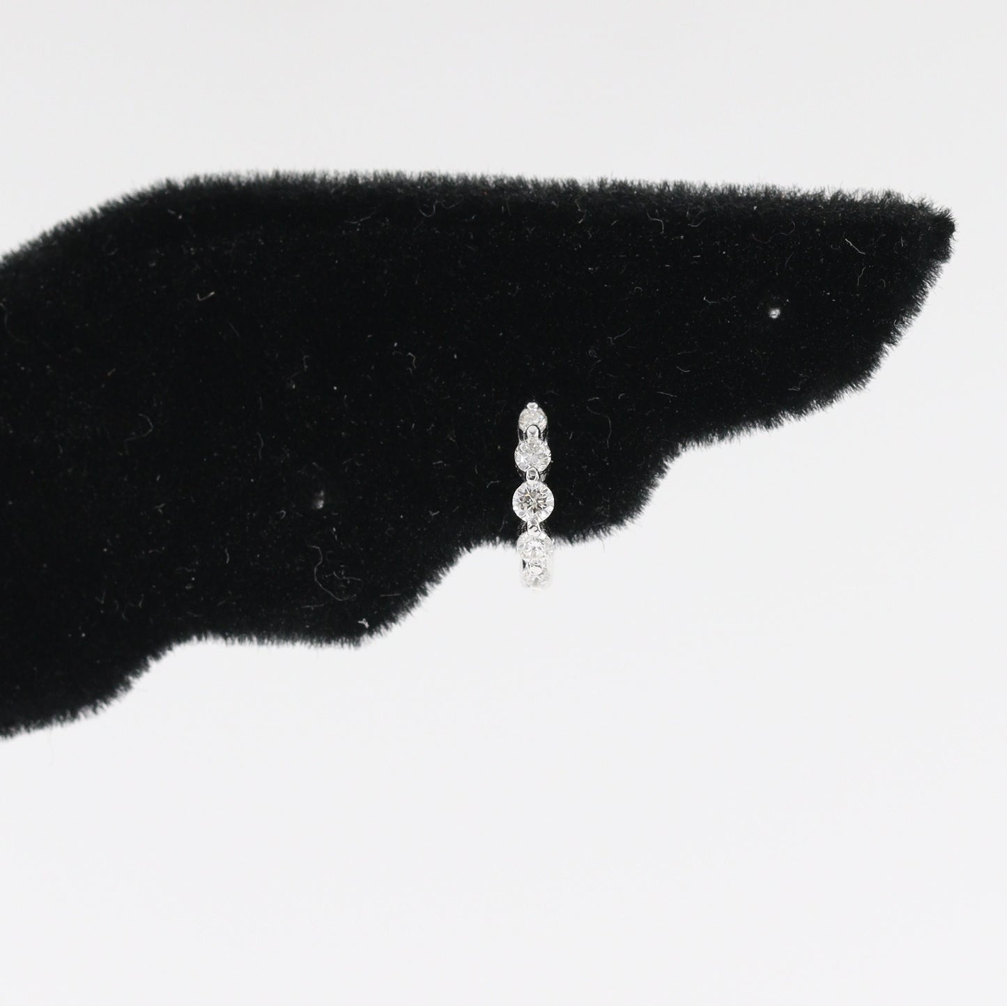 14K Gold Natural Diamond small Hoop Earring: Single Prong Cartilage Earring