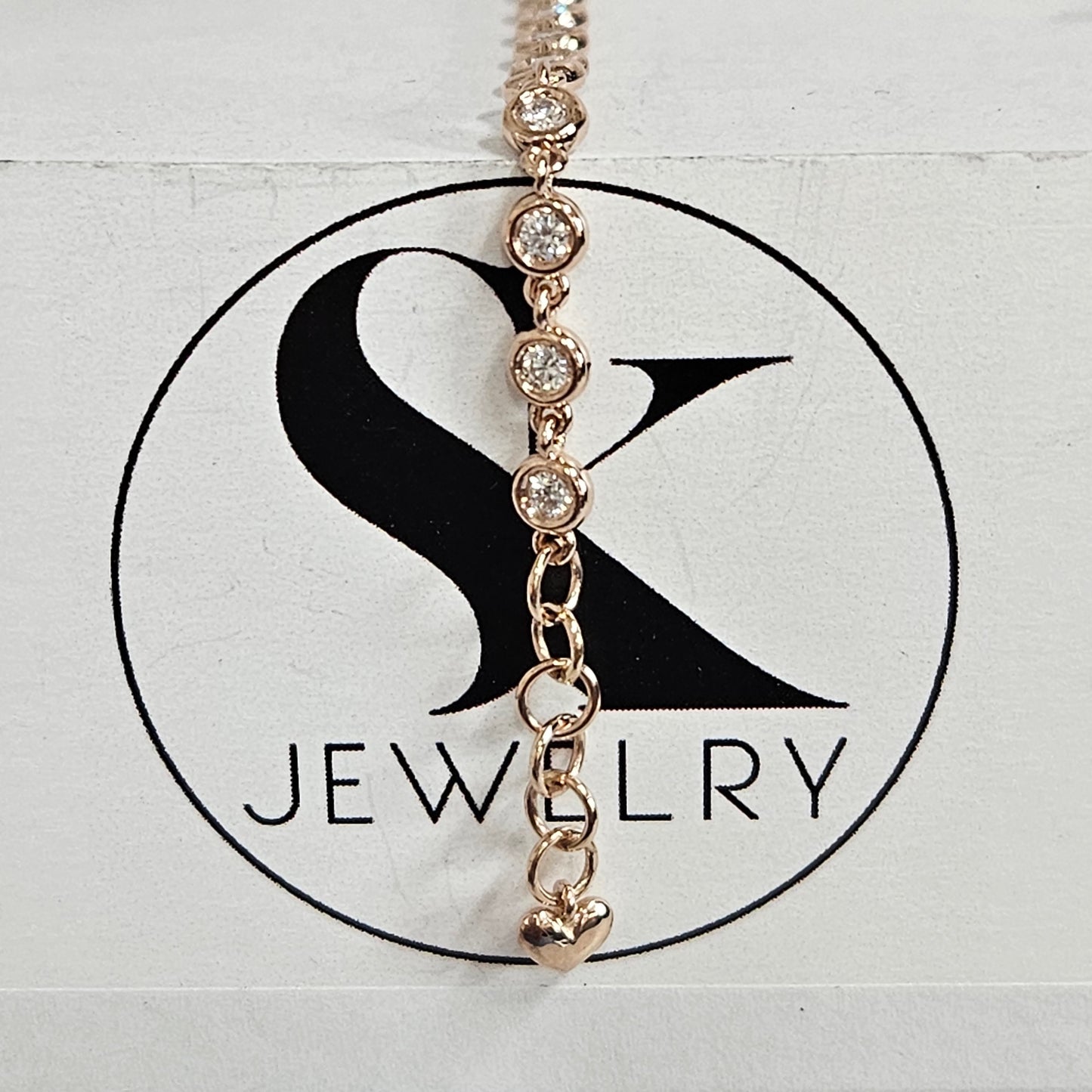 Handmade Natural Diamond Tennis Bracelet/14k Gold 4.1mm Bezel Set Diamond Tennis Bracelet/Diamond Bracelet/Anniversary Bracelet