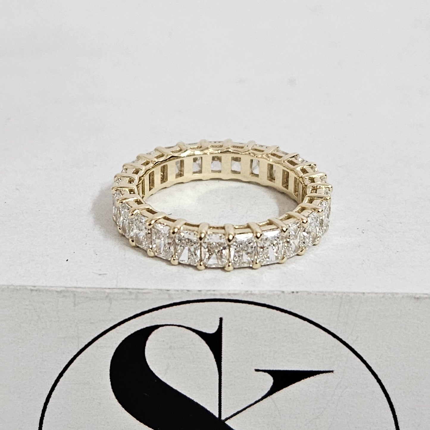 Radiant Cut Natural Diamond Eternity Band - 14K Gold Wedding Ring