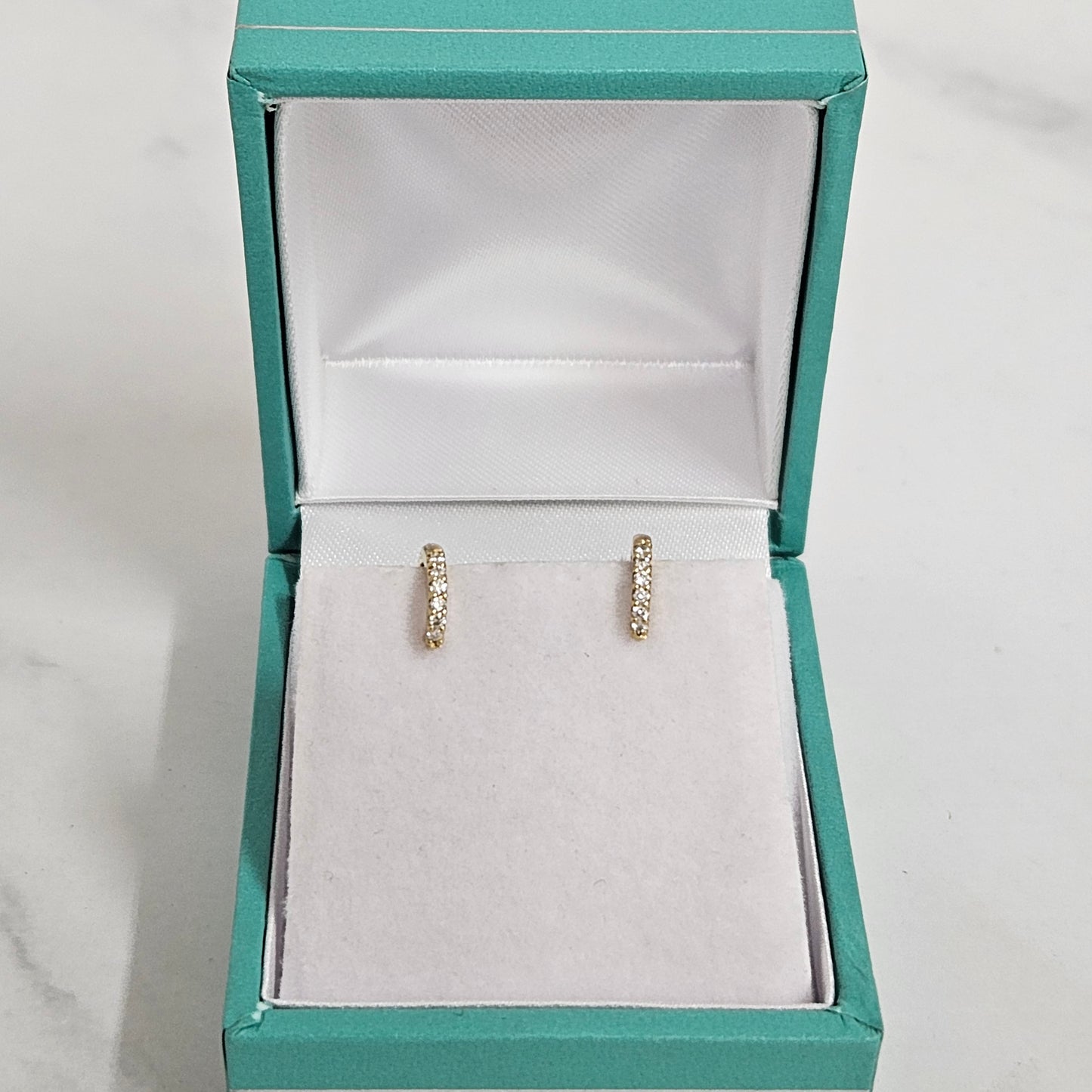 Natural Diamond Mini Hoop Earrings: 14K Gold Diameter 8.5mm,9.5mm.10mm Hoop Single or Pair Earrings - Anniversary gift