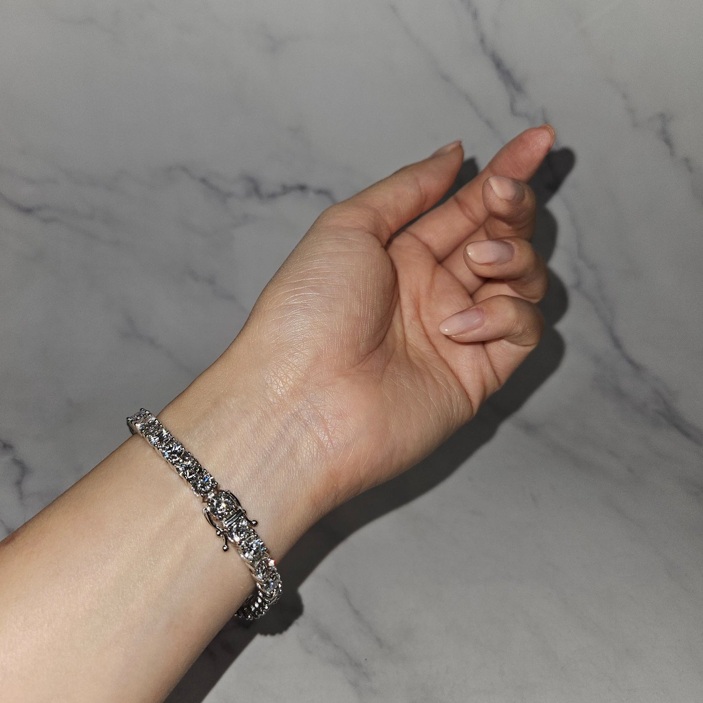20ct Round Diamond Tennis Bracelet: 14K Gold Diamond Bracelet - Anniversary gift