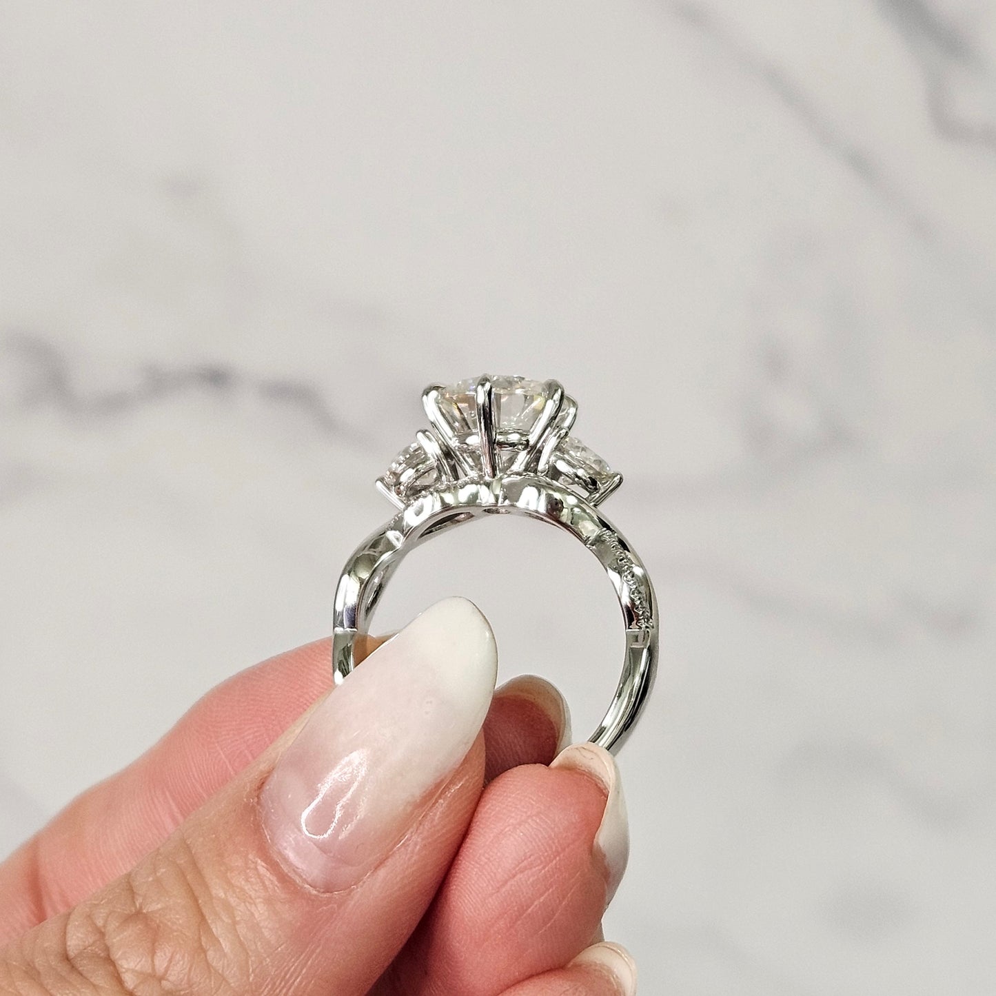 3ct Diamond Engagement Ring: 14k Gold Diamond Ring- Anniversary gift