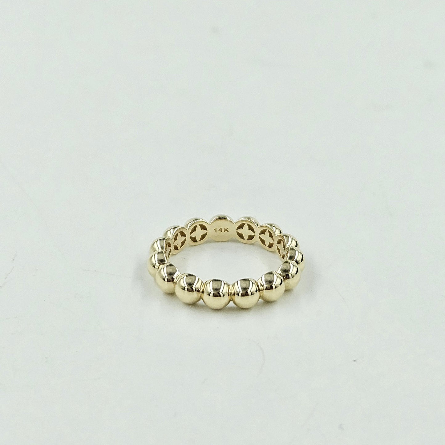 14K Gold 4.0mm Bead Stacking Ring - Gold Wedding Band - Anniversary Gift