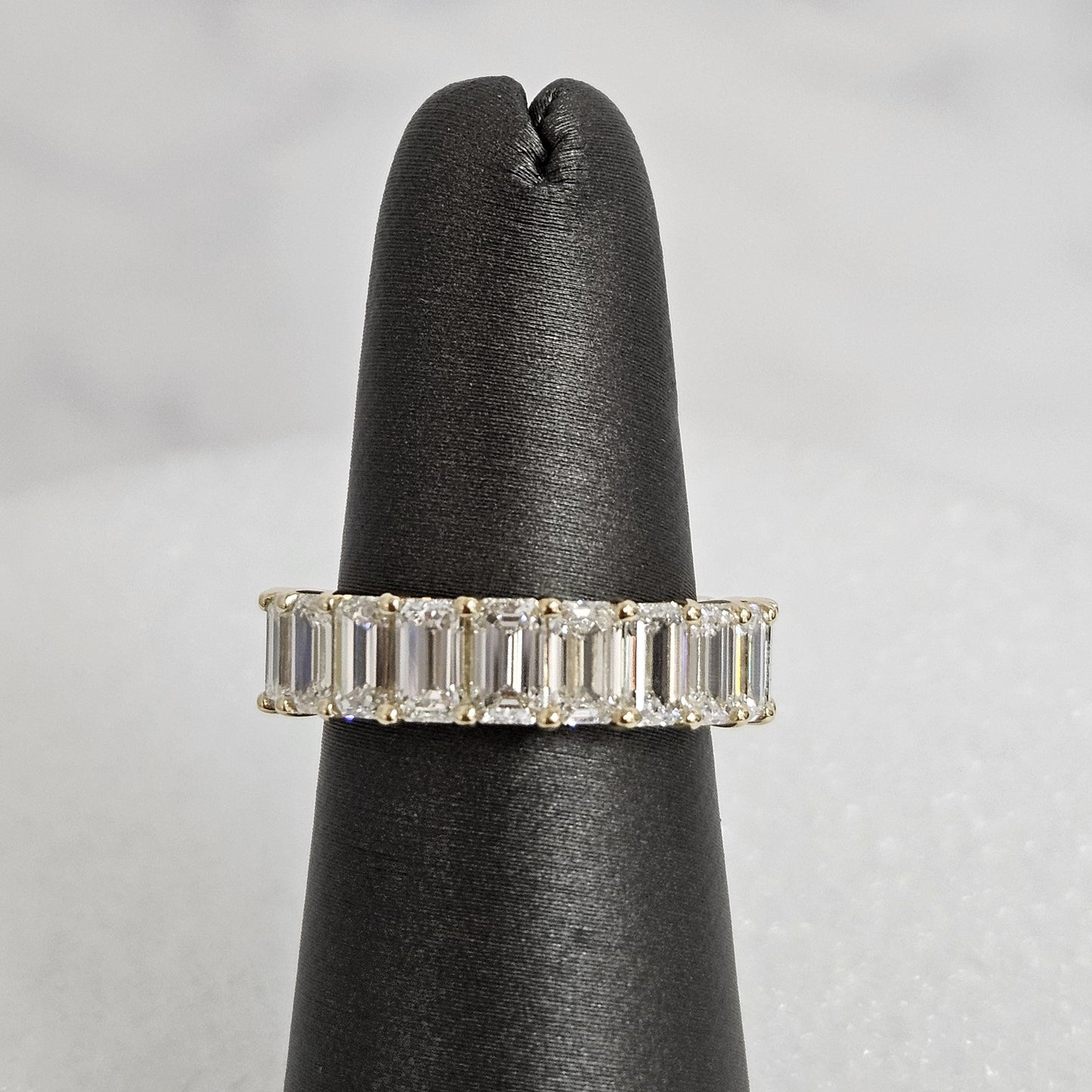 Emerald Cut Diamond Eternity Band - 14K Gold Double Wire Diamond Wedding Ring
