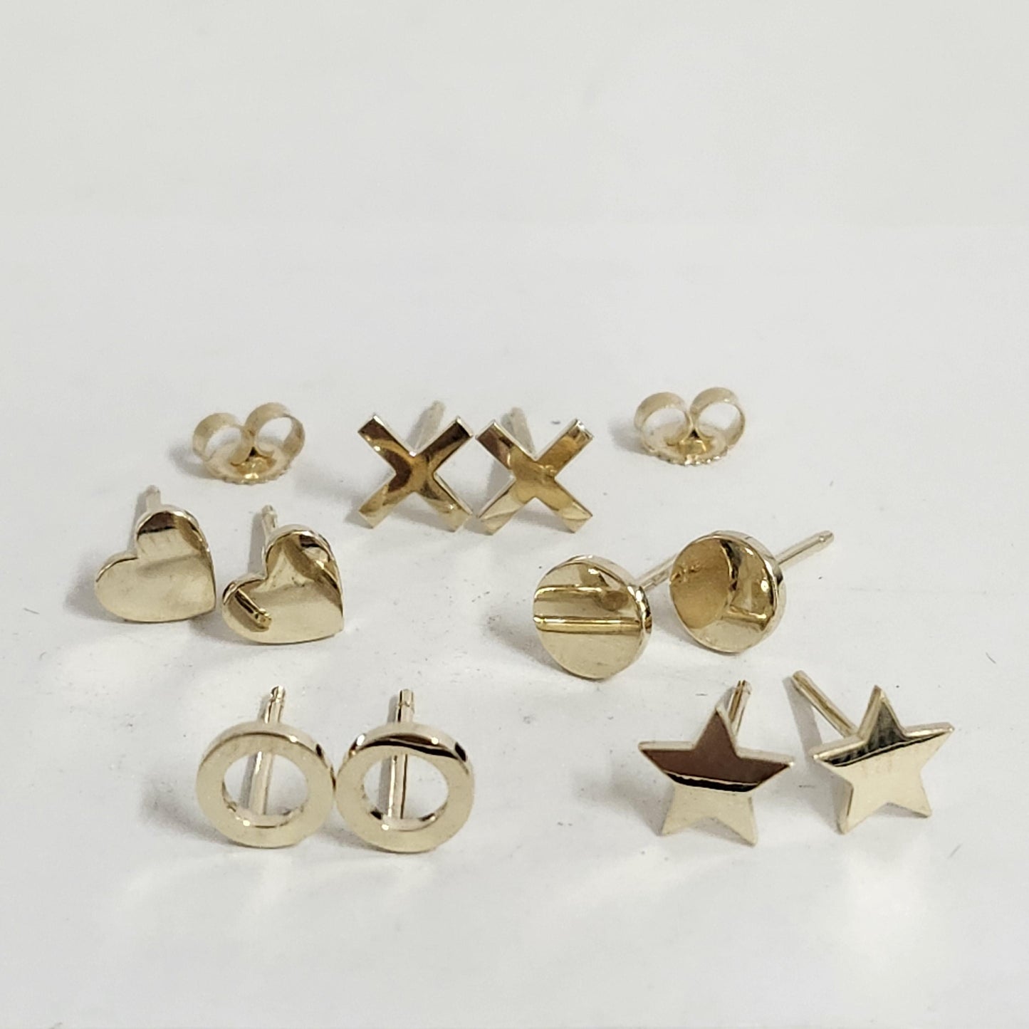 14K Gold Flat Circle Stud Earrings: Handmade Dot Jewelry