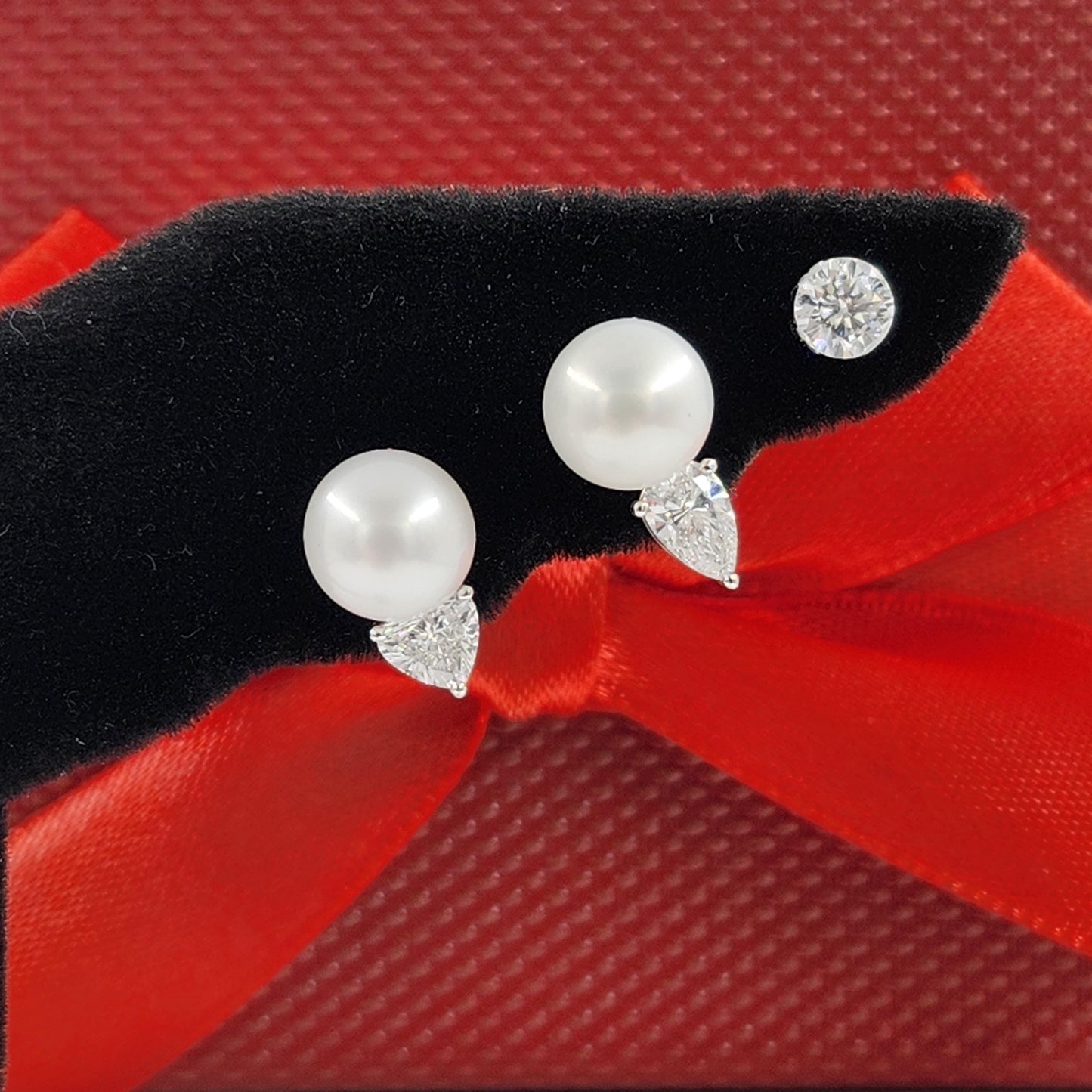14K Gold Heart Diamond Earring Jacket: Handmade, 0.25ct Jacket earring only / Anniversary gift