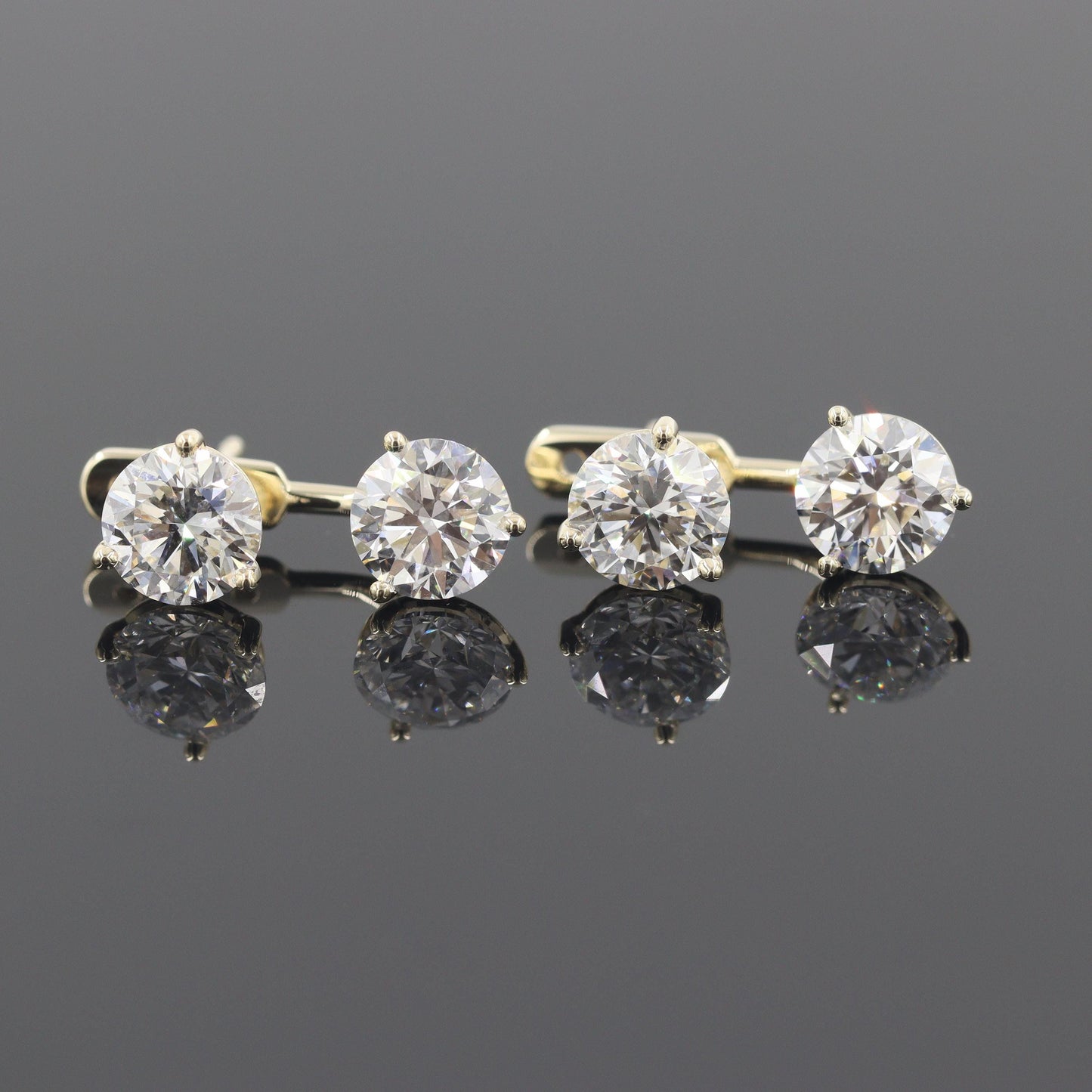 14K gold Diamond Jacket Earrings / Three Prong Set Diamond Earrings / Jacket earring only / Anniversary gift