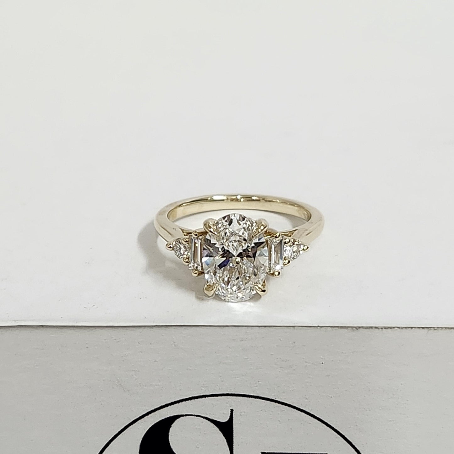 Oval Diamond Engagement Ring - 14k,18K Gold Platinum Diamond Engagement Ring - Anniversary gift