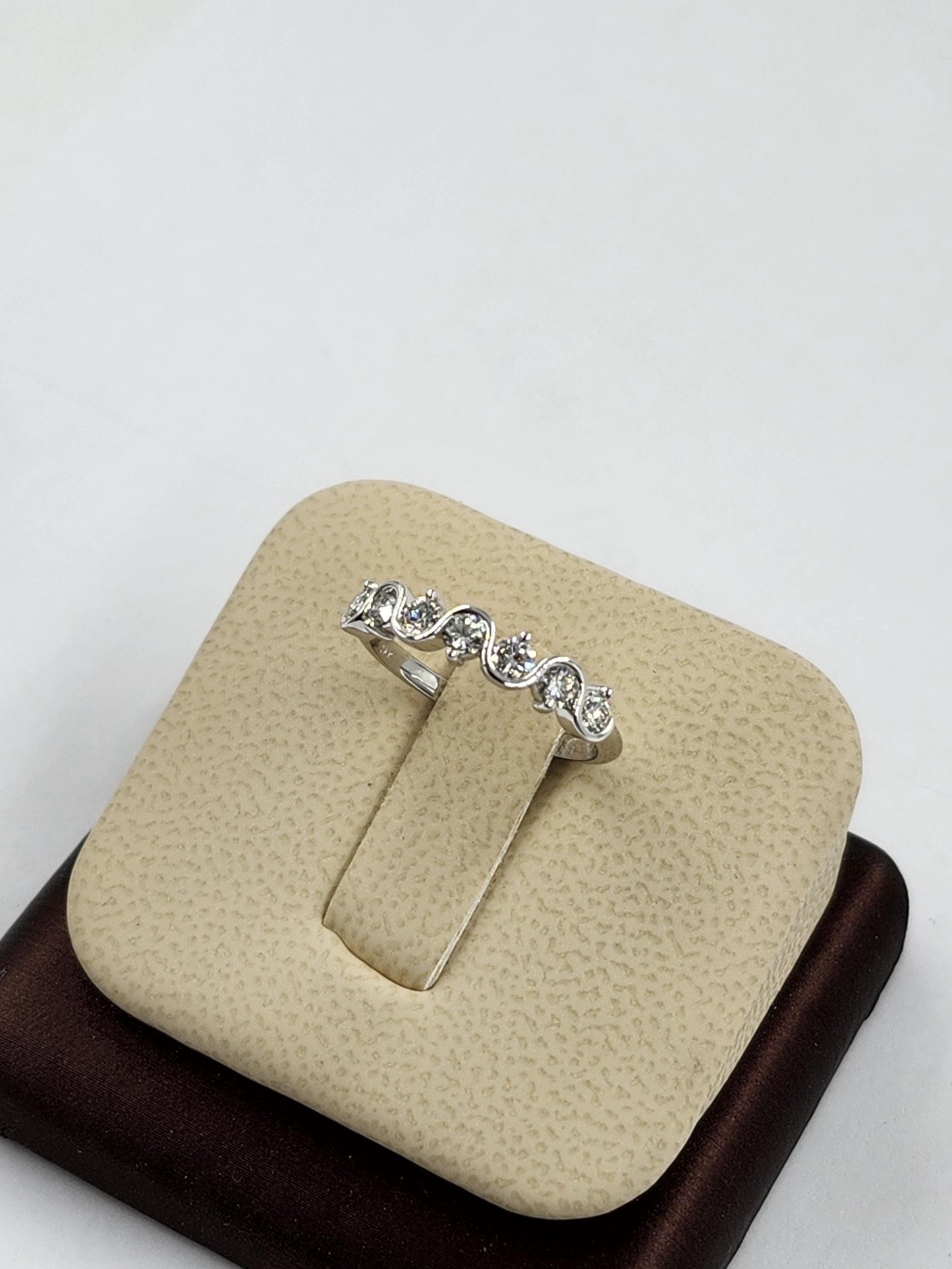 Natural Diamond Wedding Band: Stackable 14K Gold Anniversary Ring