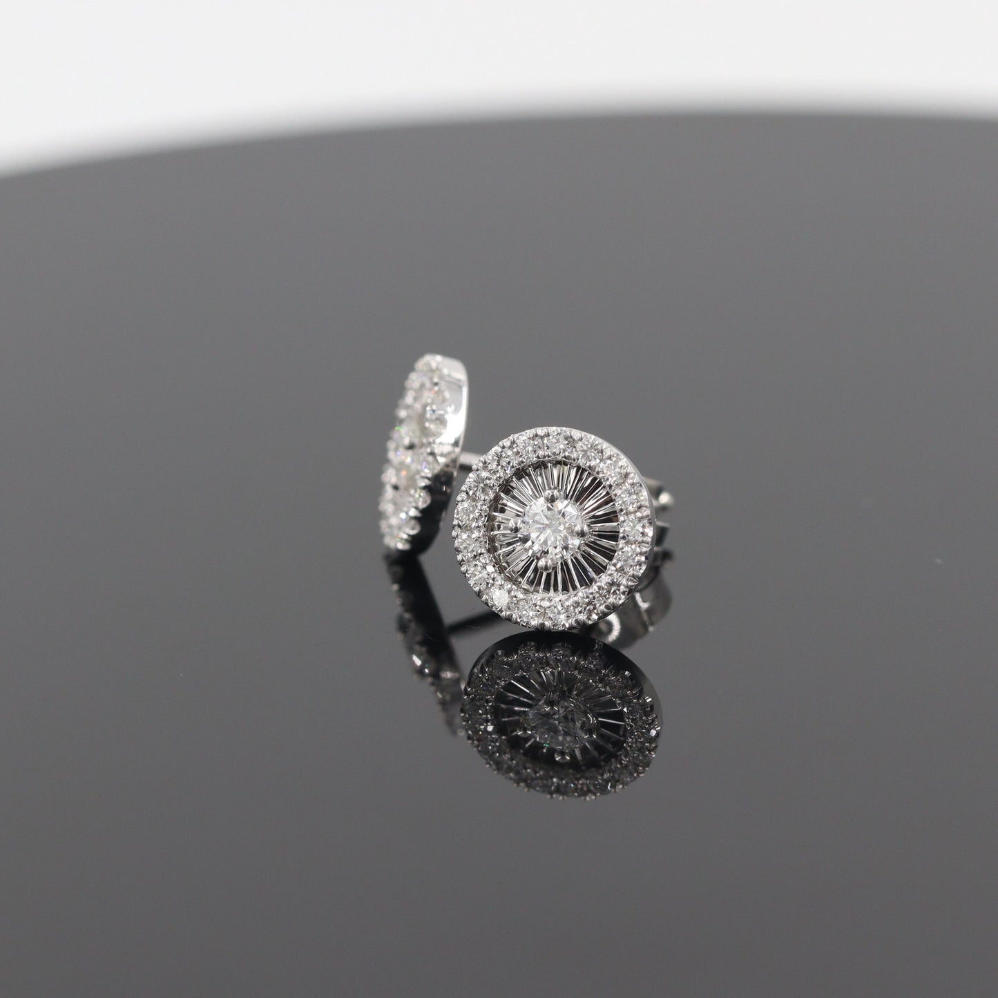 Handmade 14K Gold Natural Diamond Stud Earrings: Anniversary Gift