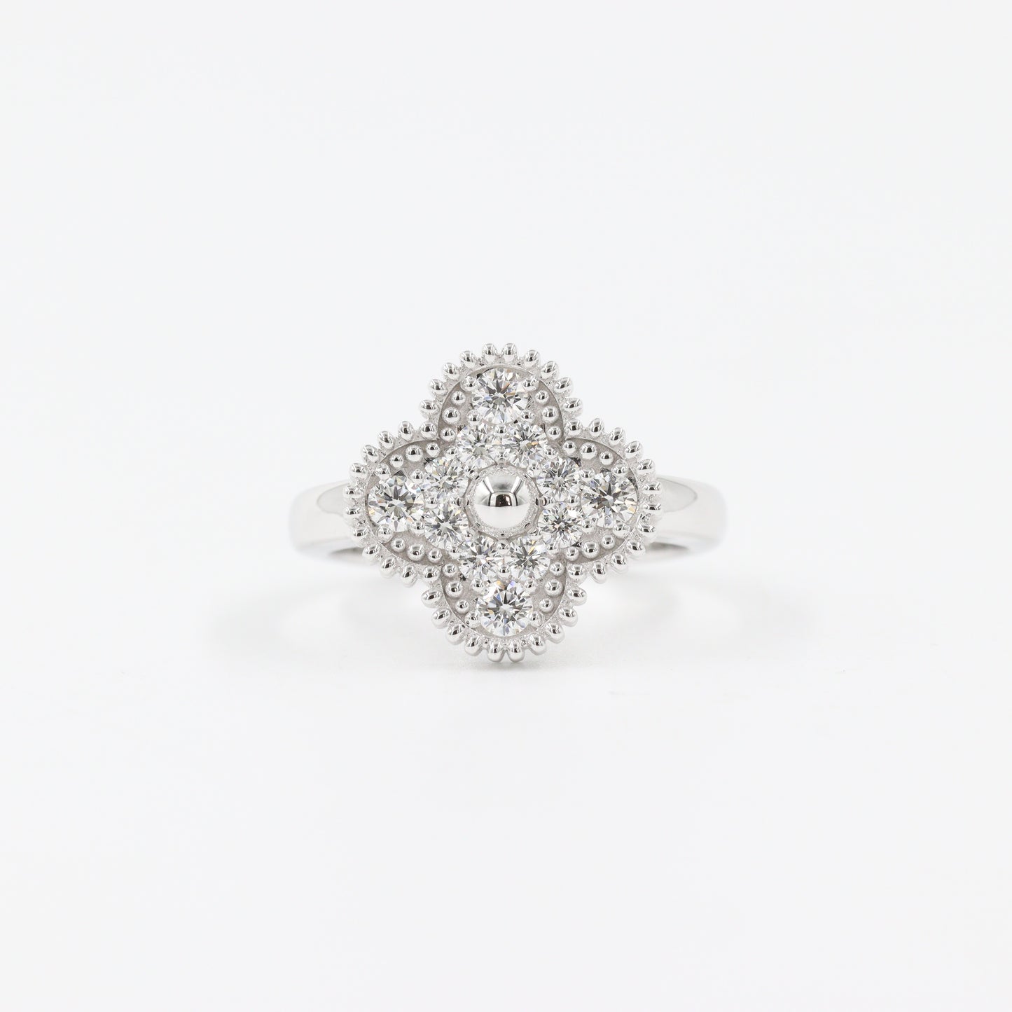 14K and 18K Solid Gold Diamond Clover Ring/ Classic Clover Diamond Ring/ High Quality Natural Diamond Ring/ Gift for Her