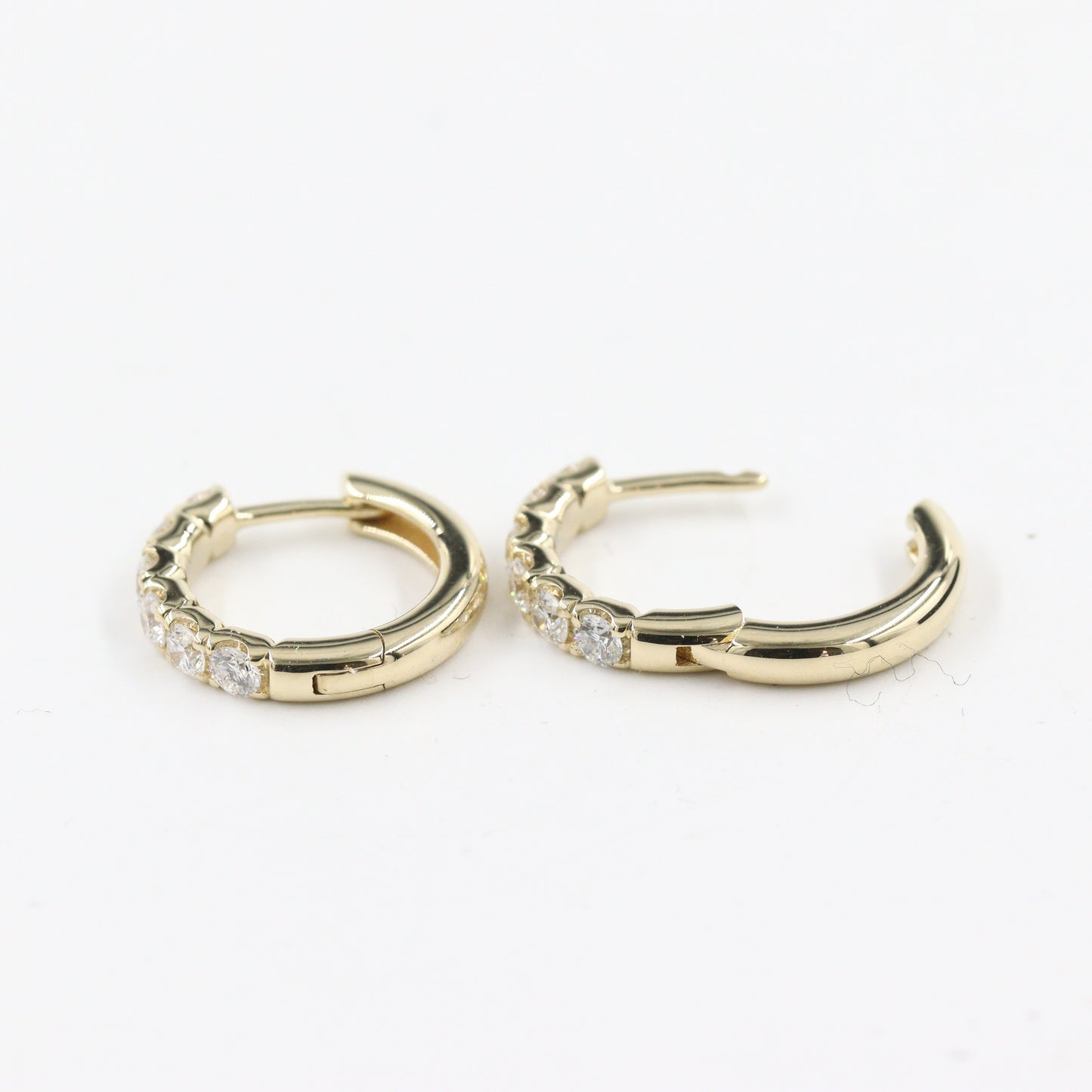 0.5ct Diamond Diameter 13.5mm Earrings/ Diamond Huggie Hoops/ Diamond Huggies Earrings / Anniversary gift/ Hoop Earrings/ Gift for her