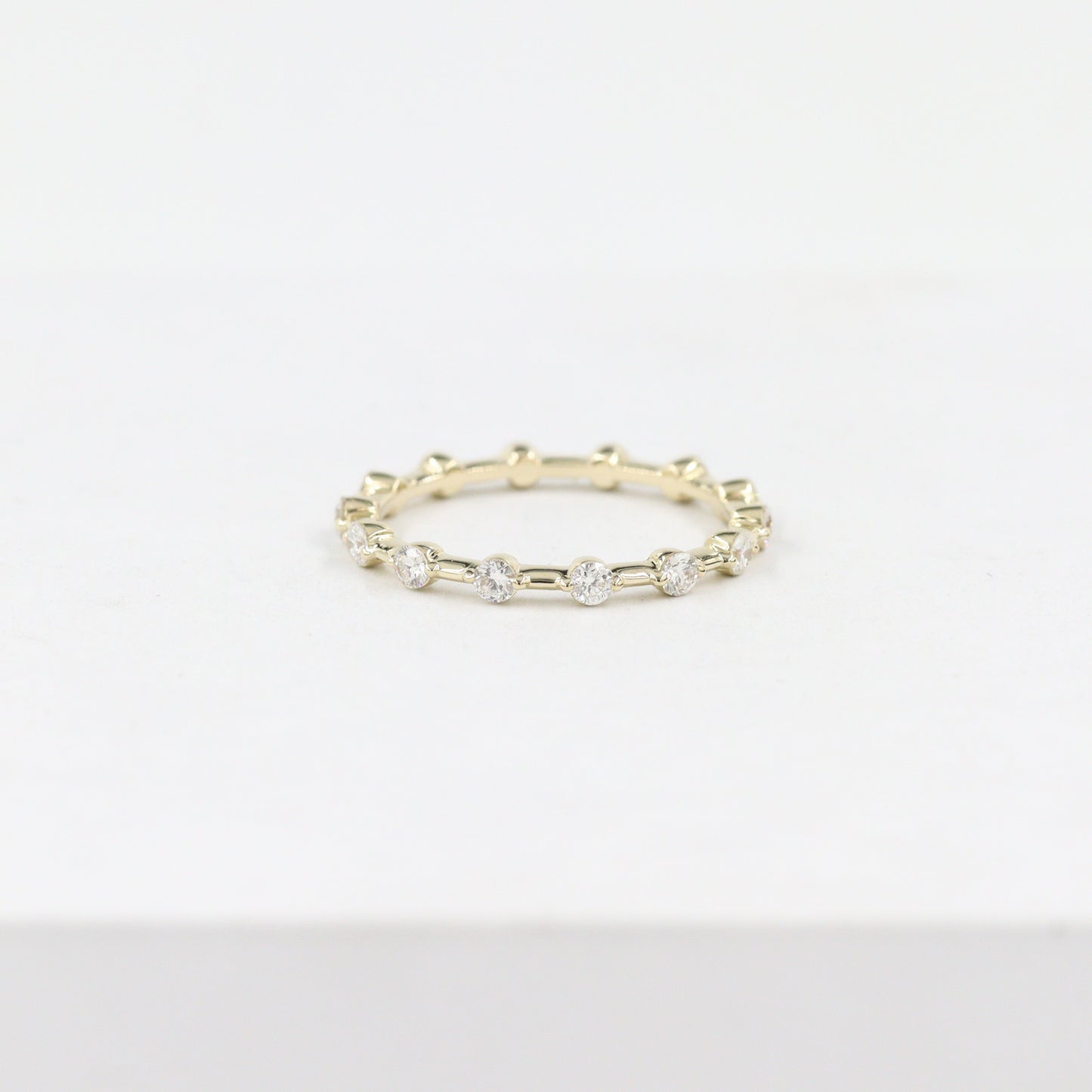 Full Eternity Diamond Band/Women's Diamond Wedding Band/Two Prongs Natural Diamond Ring/Full Eternity Band/Stackable Band/Anniversary Gift