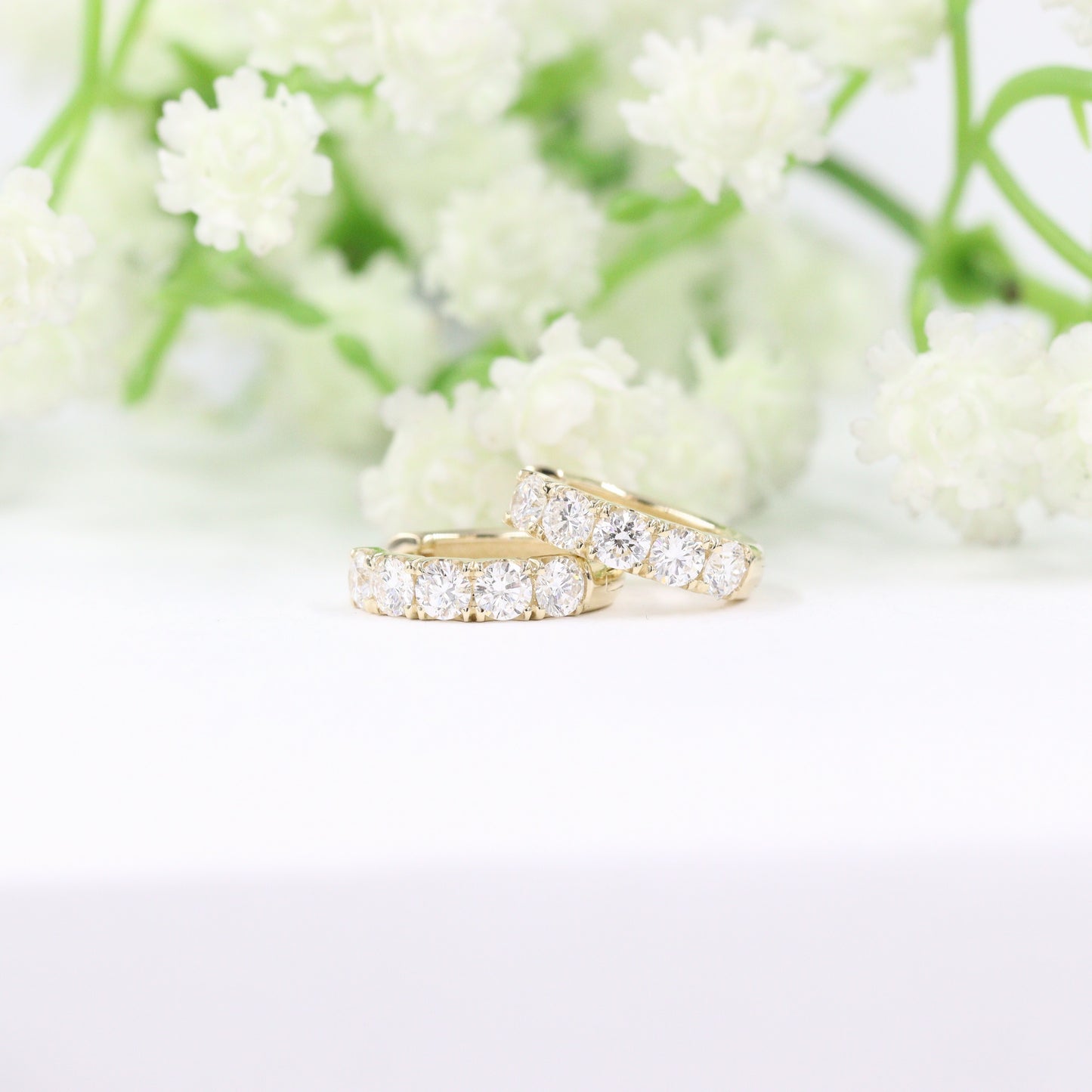 Diamond Hoop Earrings/ Chunky 0.7ct Diamond Hoop Earrings/ Huggie Hoop Earrings/ Diamond Earrings/ Anniversary gift/ Single or Pair