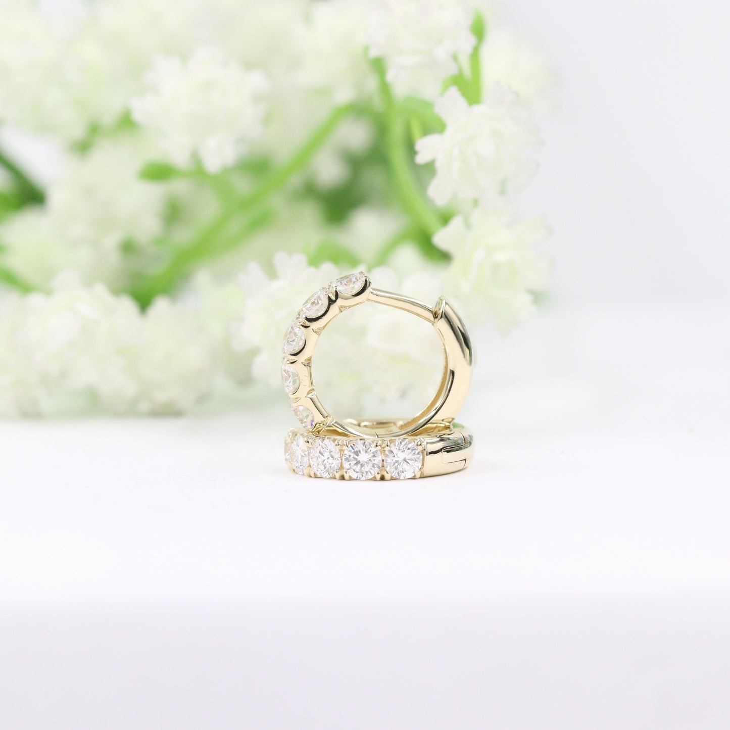 Diamond Hoop Earrings/ Chunky 0.7ct Diamond Hoop Earrings/ Huggie Hoop Earrings/ Diamond Earrings/ Anniversary gift/ Single or Pair
