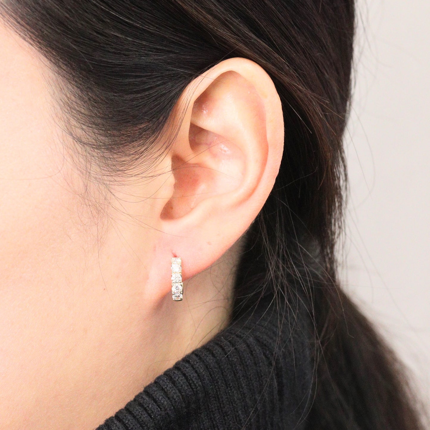 Diamond Hoop Earrings/ Chunky 0.7ct Diamond Hoop Earrings/ Huggie Hoop Earrings/ Diamond Earrings/ Anniversary gift/ Single or Pair