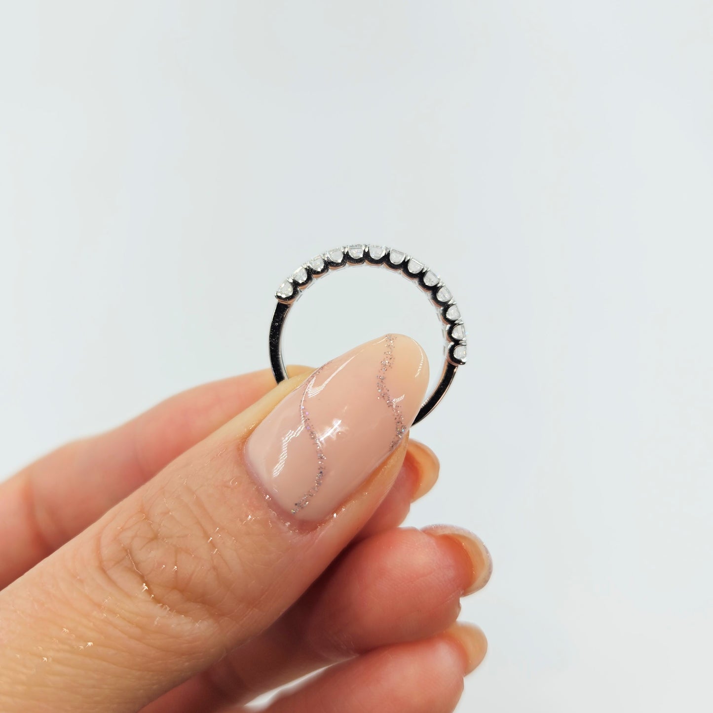 1.1ct Emerald Cut Diamonds Ring/Natural Emerald Cut Diamond Wedding Band/Half Eternity Wedding Ring/Anniversary gift/Stackable Diamond Band