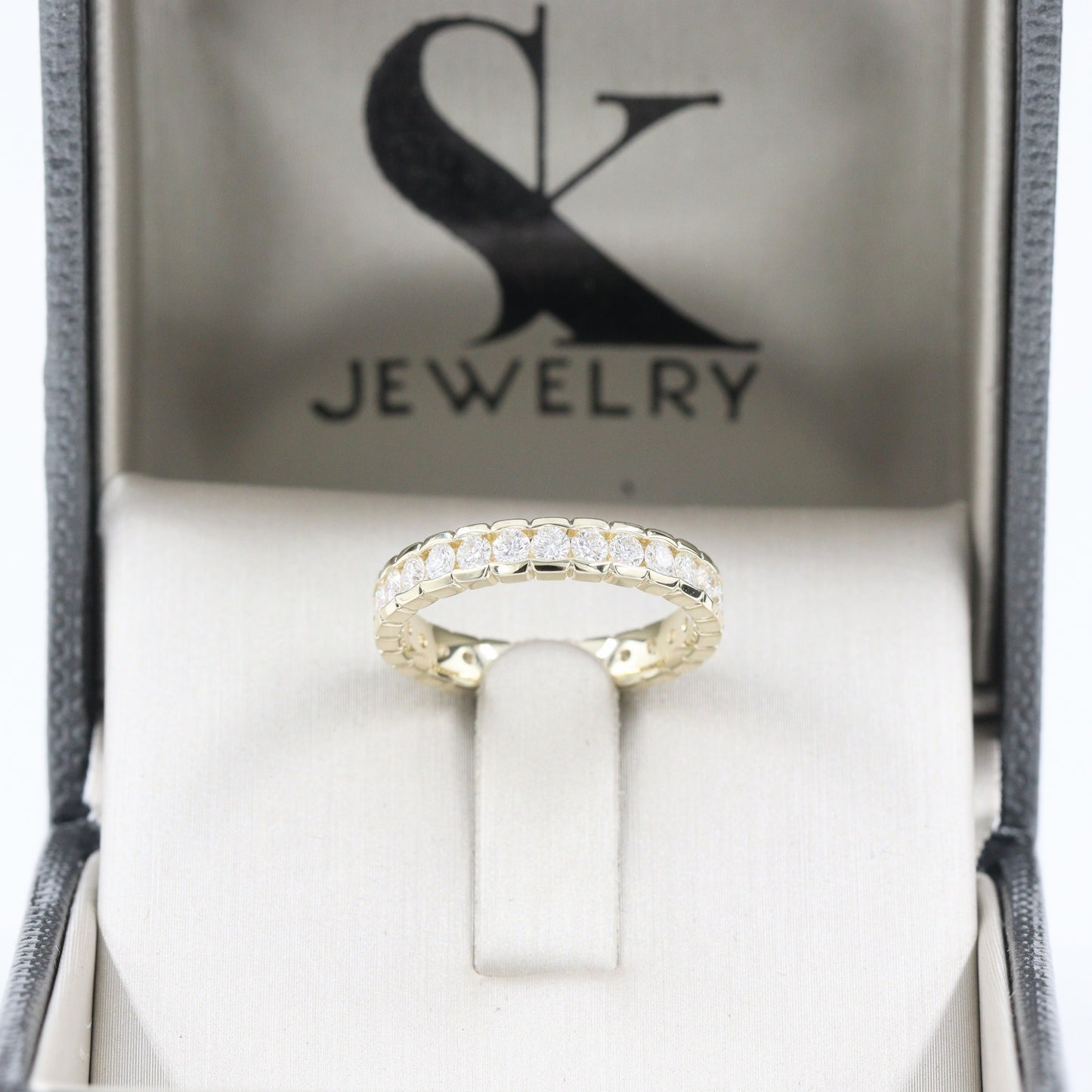 Channel Set Full Eternity Stackable Diamond Wedding Ring/ Full Eternity 1.2ct Diamond Wedding Band/ Gift for her