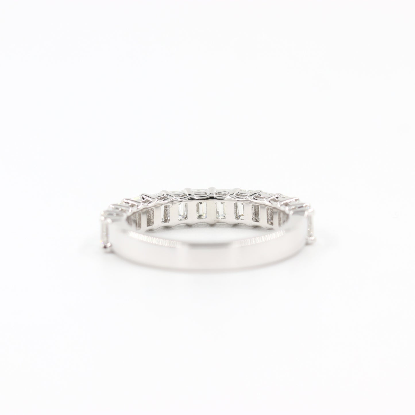 Emerald Cut 13 Stones Diamond Band/Half Eternity Wedding Band/Stackable Diamond Band/ Width 3.8mm ring/gifts for her