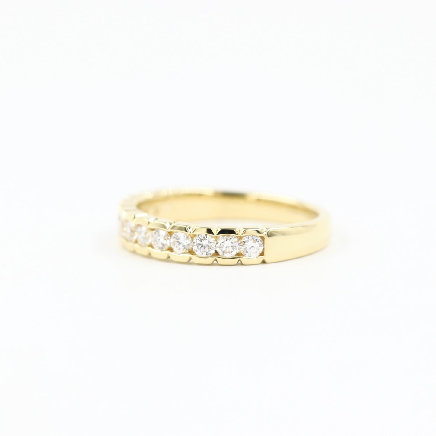 Channel Set Half Eternity Diamond Band/ Stackable Diamond Wedding Band/ Channel Set Diamond Ring 3.6mm