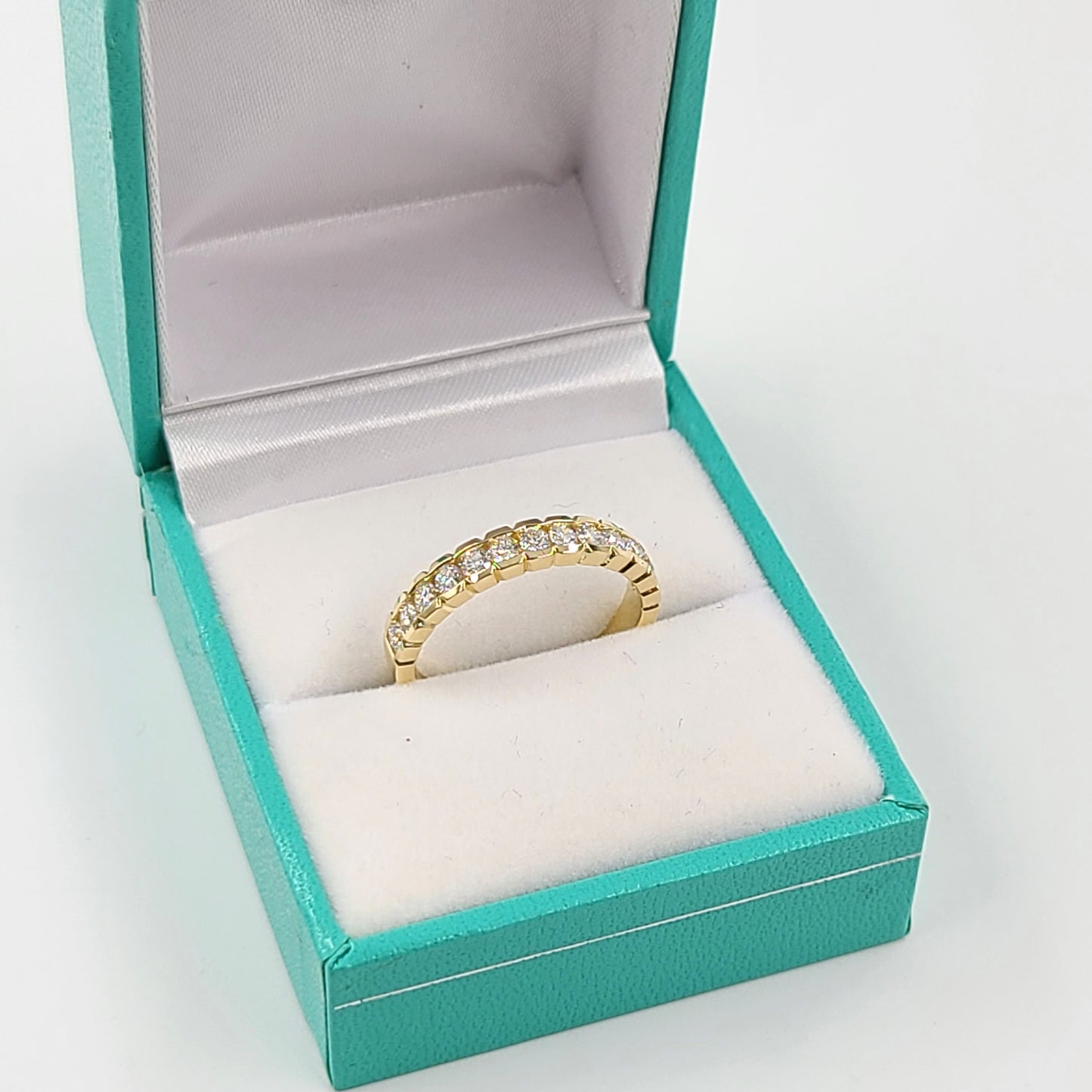 Channel Set Half Eternity Diamond Band/ Stackable Diamond Wedding Band/ Channel Set Diamond Ring 3.6mm