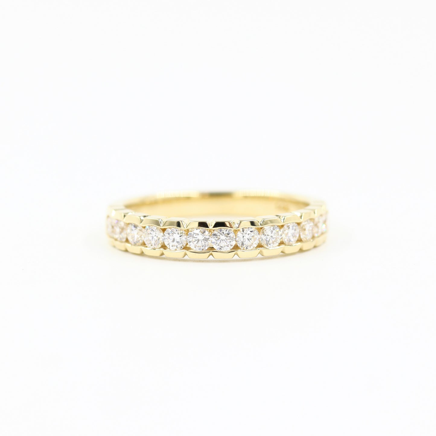 Channel Set Half Eternity Diamond Band/ Stackable Diamond Wedding Band/ Channel Set Diamond Ring 3.6mm