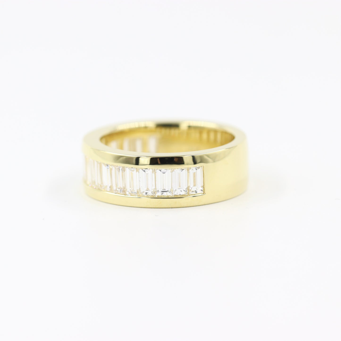 Baguette Diamond wedding Band/2.3ctw Baguette Diamond Half Eternity 7mm Ring/Stackable Baguette Diamond Channel Set Ring/ Anniversary Gift