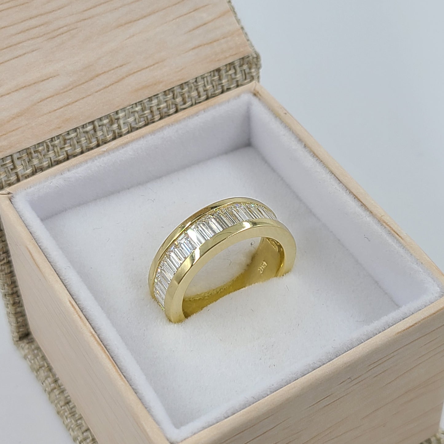 Baguette Diamond wedding Band/2.3ctw Baguette Diamond Half Eternity 7mm Ring/Stackable Baguette Diamond Channel Set Ring/ Anniversary Gift