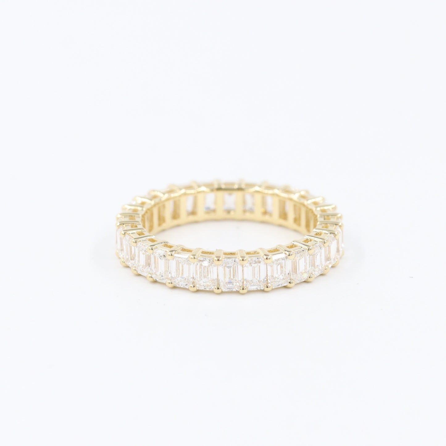 2.8ct Emerald Cut 28stones Diamond Full Eternity Wedding Band with Double Wire Setting/Full Eternity Emerald Cut Diamond Band