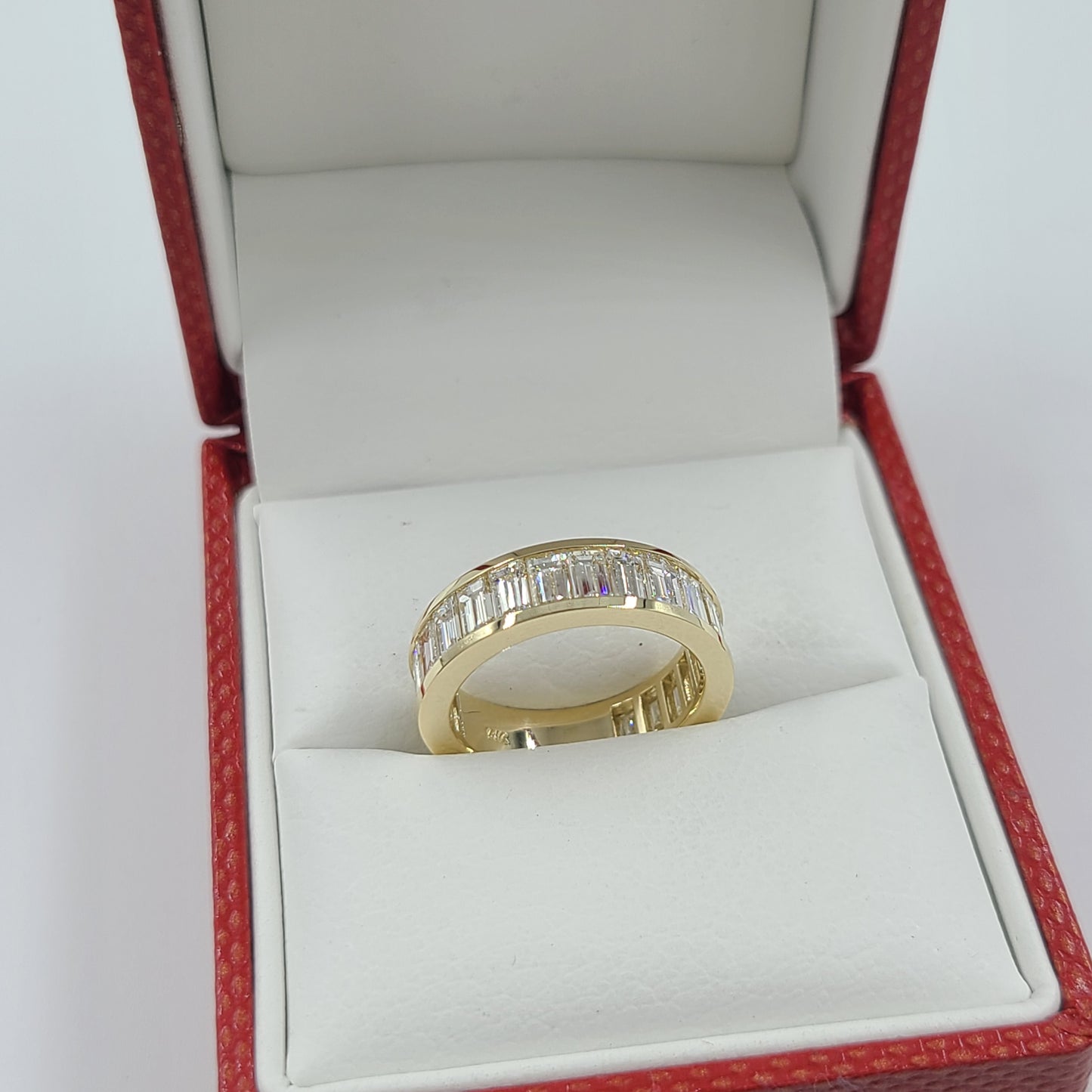 Baguette Diamond wedding Band/3.3ctw Baguette Diamond Eternity 5.6mm Ring/ 3/4 Eternity Baguette Diamond Stackable Band/Anniversary Gift