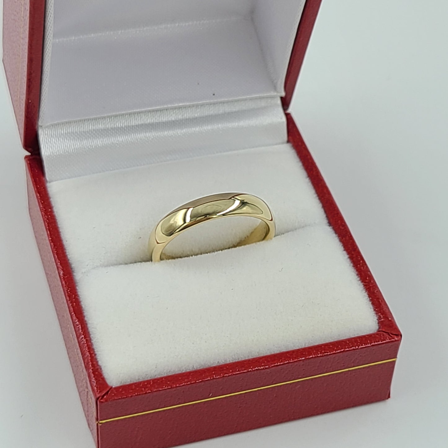 14k Gold Wedding Band Ring - 4mm Low Oval - Anniversary Gift