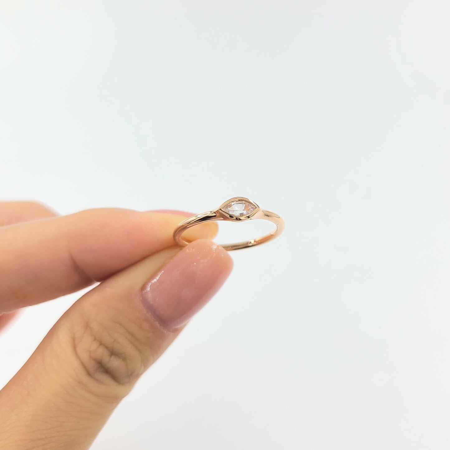 Lab Diamond Solitaire marquise Band/marquise Lab Diamond Bezel Ring /marquise Diamond Ring/Stackable Ring/Gift for her