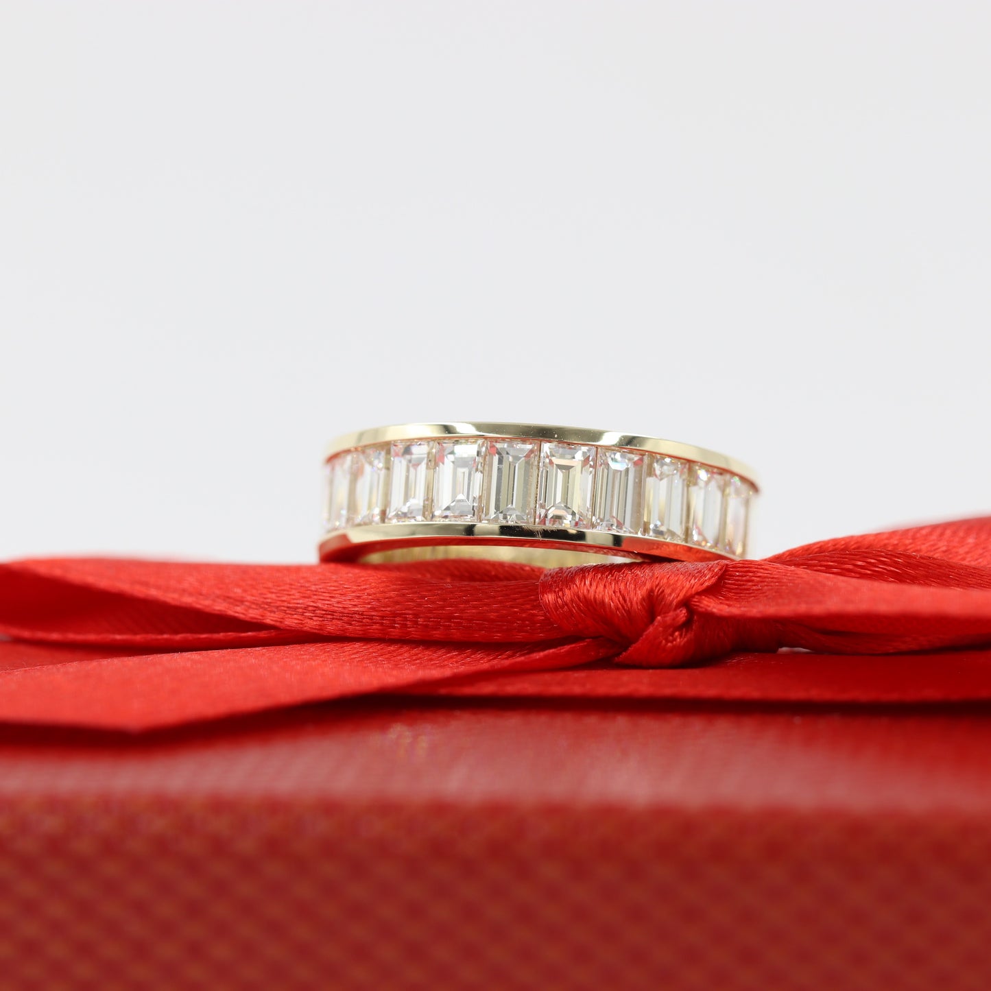 Baguette Diamond wedding Band/3.3ctw Baguette Diamond Eternity 5.6mm Ring/ 3/4 Eternity Baguette Diamond Stackable Band/Anniversary Gift