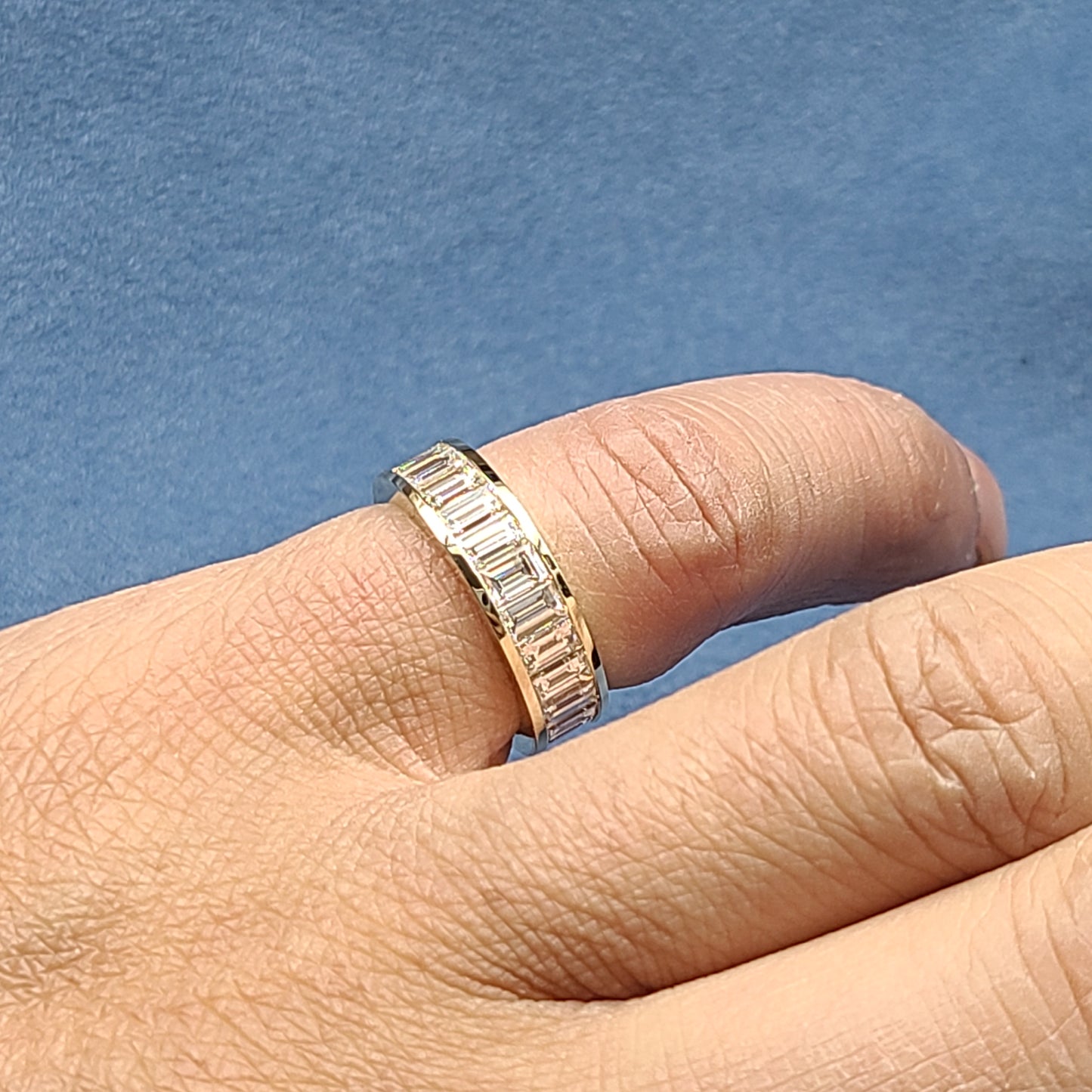 Baguette Diamond wedding Band/3.3ctw Baguette Diamond Eternity 5.6mm Ring/ 3/4 Eternity Baguette Diamond Stackable Band/Anniversary Gift