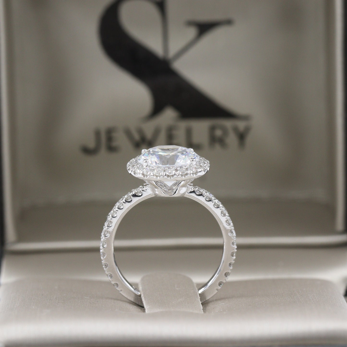 Lab Grown Diamond Halo Ring/3.6ct Lab Grown Diamond Engagement Ring/ Classic Halo Round Cut Bridal Ring/ Propose Ring/Anniversary gift
