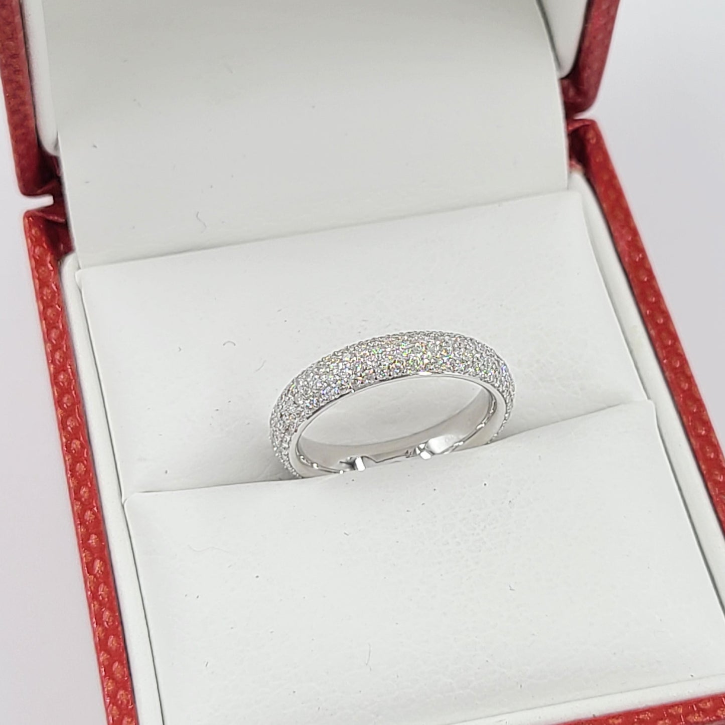 4 Row Diamond Full Eternity Band/ 4mm Width Wedding Band/Full Diamond Eternity Band/Stackable Natural Diamond Band/Anniversary Giftand/Stackable Diamond Band/Anniversary Gift