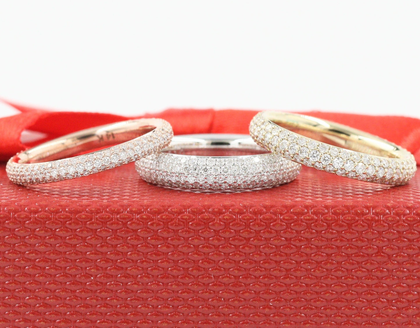 4 Row Diamond Full Eternity Band/ 4mm Width Wedding Band/Full Diamond Eternity Band/Stackable Natural Diamond Band/Anniversary Giftand/Stackable Diamond Band/Anniversary Gift