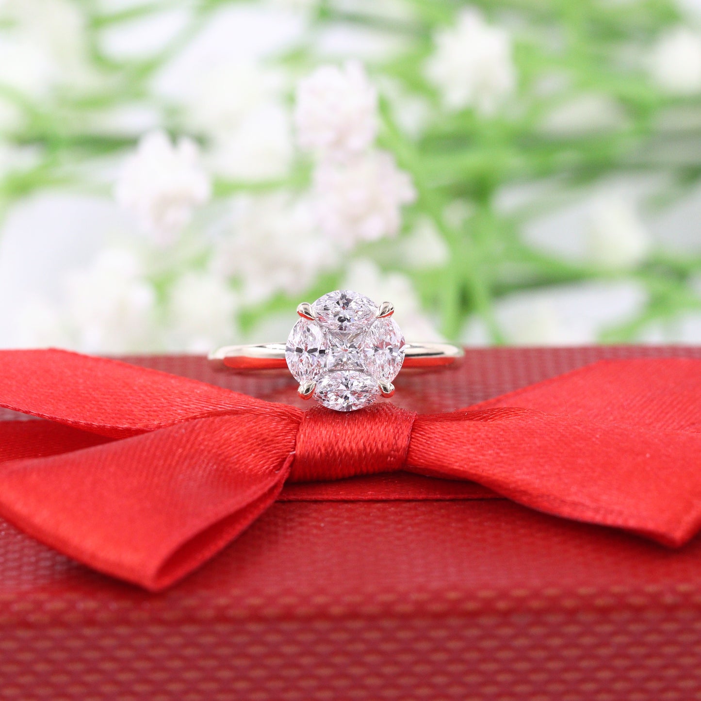 Unique Diamond Ring/ 1ct Center Diamond engagement Ring/9.3mm Actual Total 1ct Center Diamond Ring/Anniversary ring/Stackable Diamond Ring