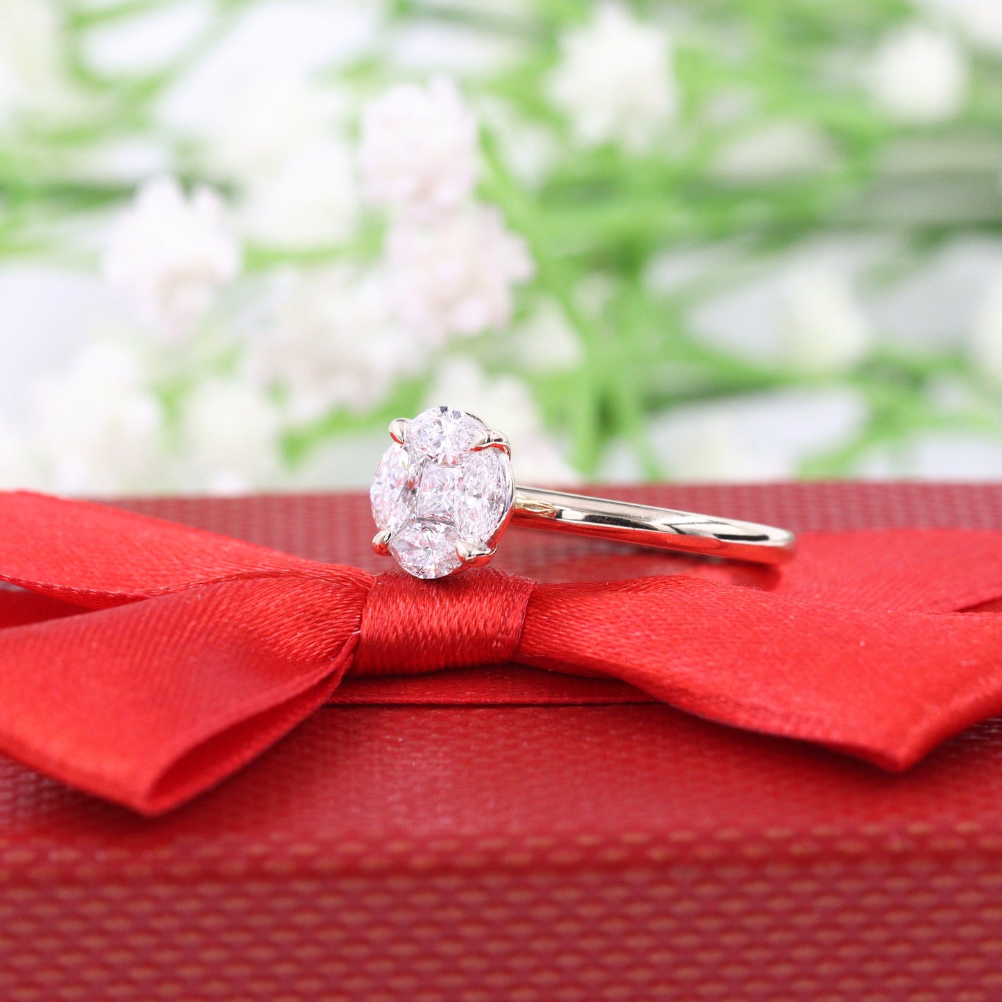 Unique Diamond Ring/ 1ct Center Diamond engagement Ring/9.3mm Actual Total 1ct Center Diamond Ring/Anniversary ring/Stackable Diamond Ring