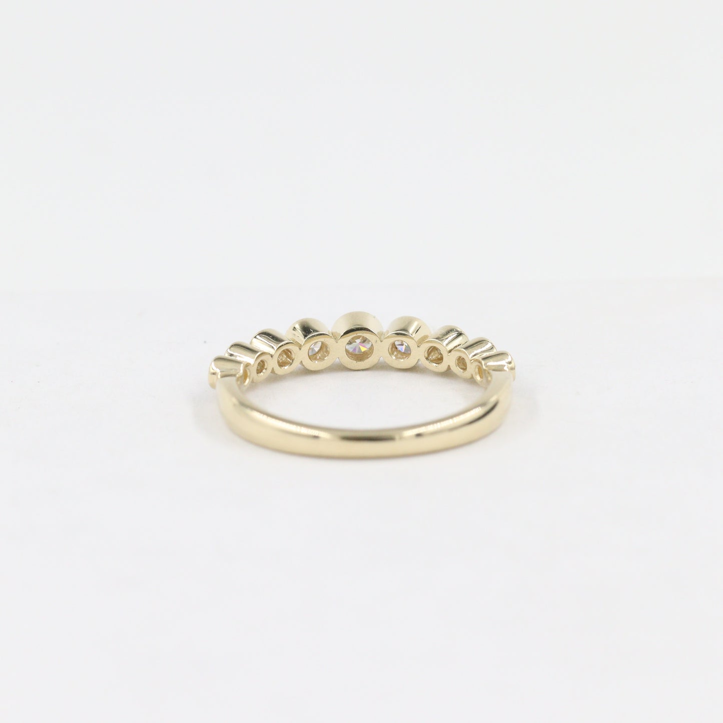 Half Diamond Bezel Ring/Half Eternity Diamonds Ring/Stackable Diamond Ring/Wedding Ring/Anniversary Gift/Minimalist Ring